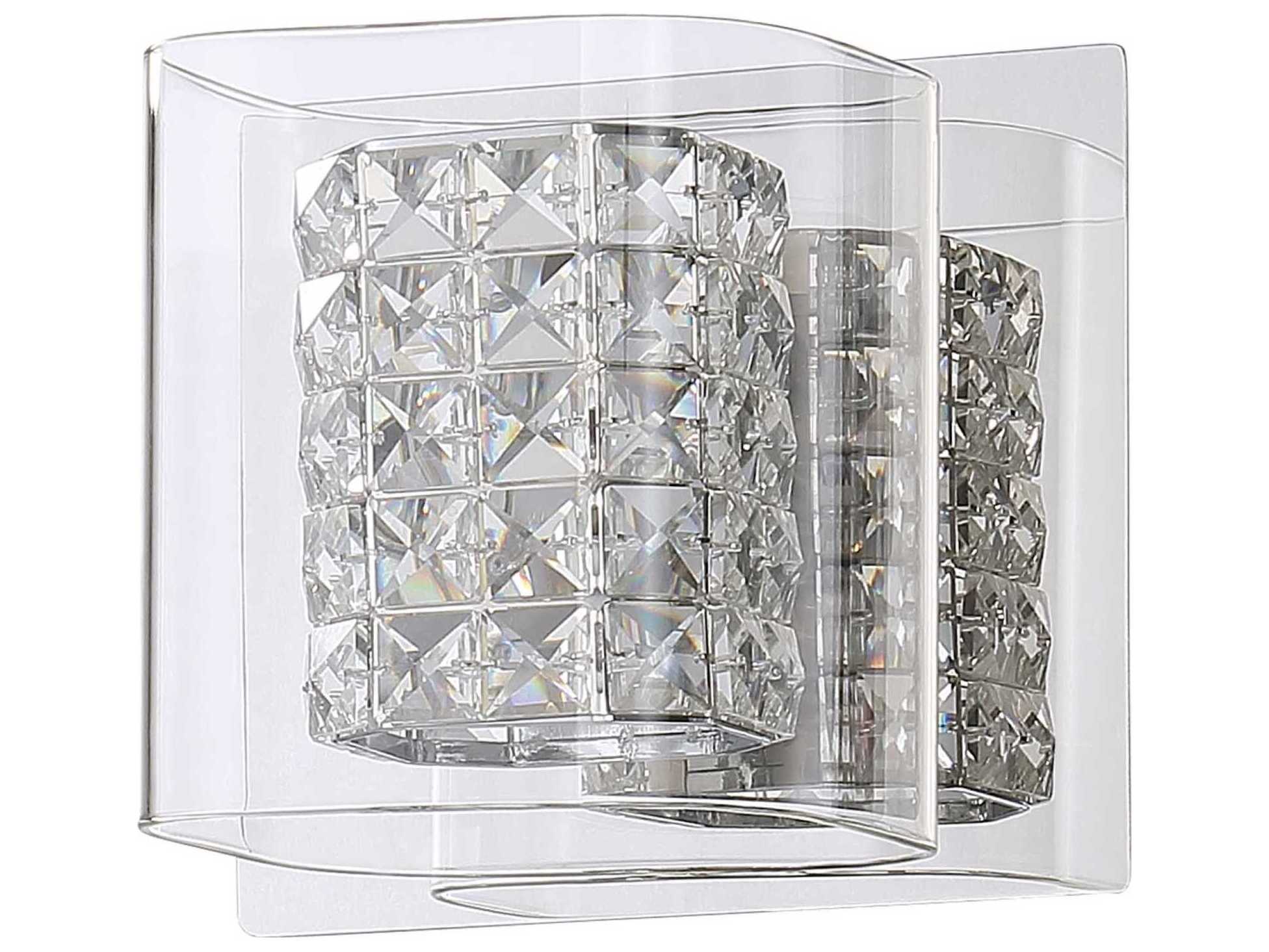 Kendal Crystorama 1-Light Chrome Crystal Glass Wall Sconce