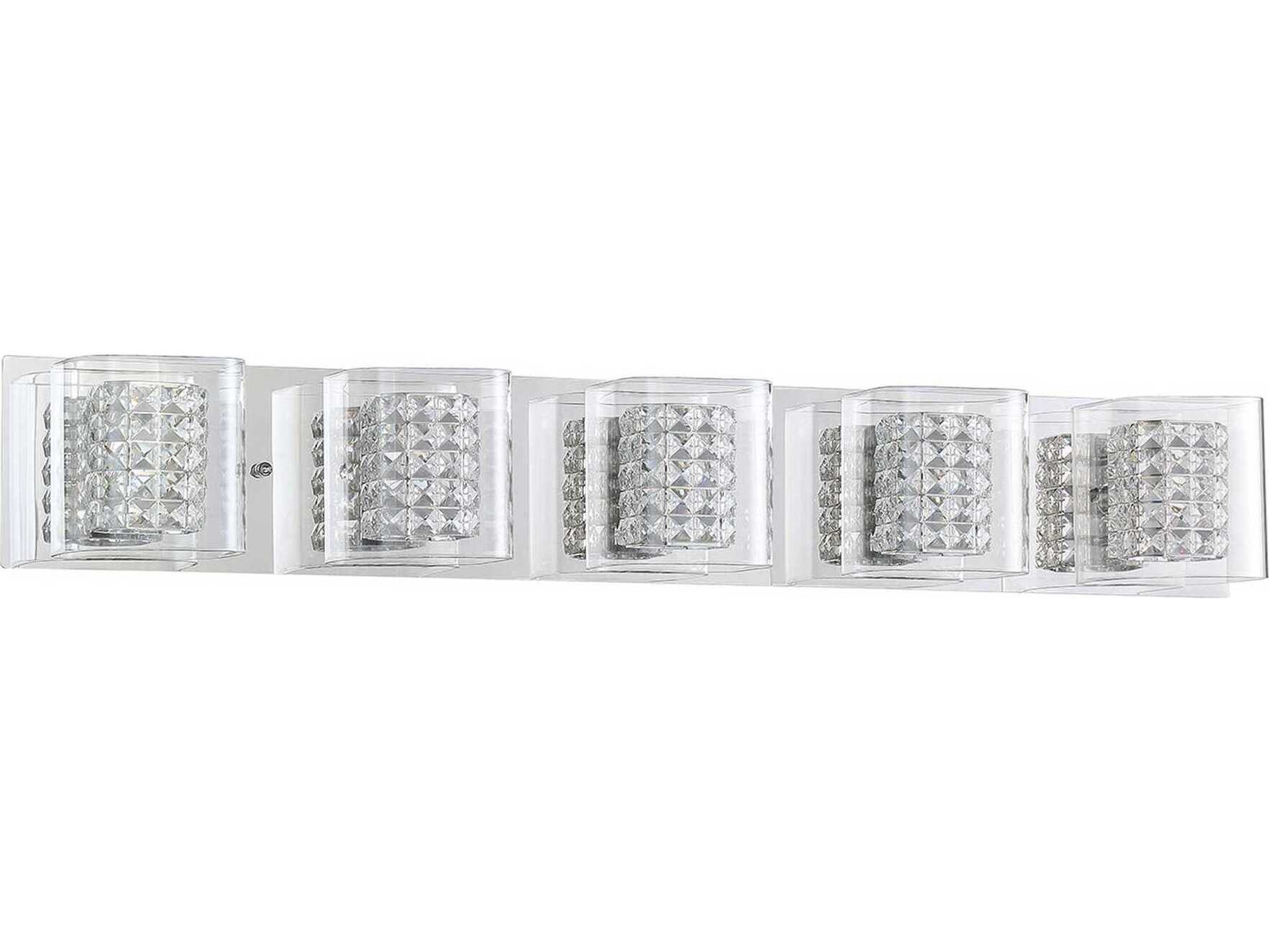 Kendal Crystorama 5-Light Chrome Crystal Glass Vanity Light