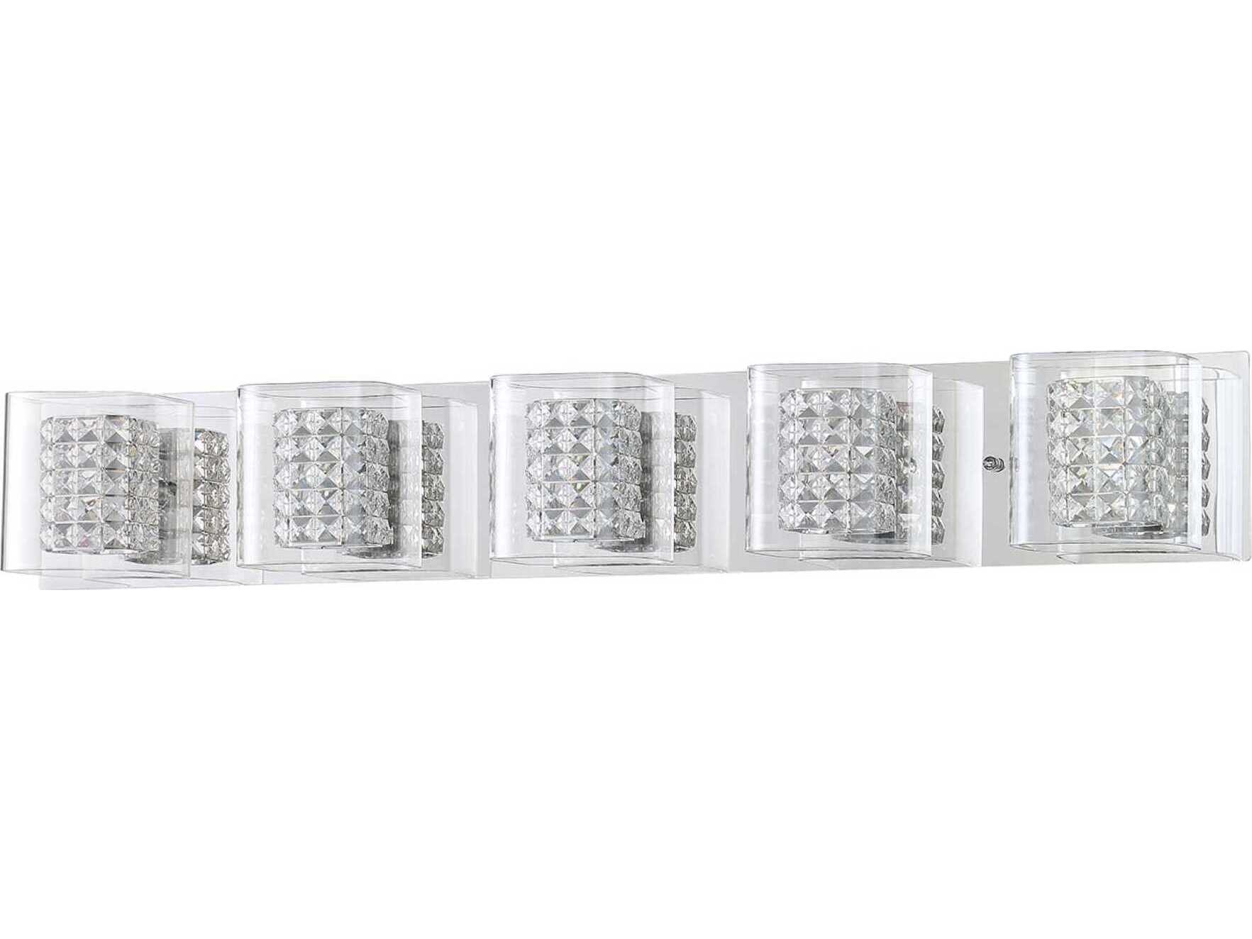 Kendal Crystorama 5-Light Chrome Crystal Glass Vanity Light