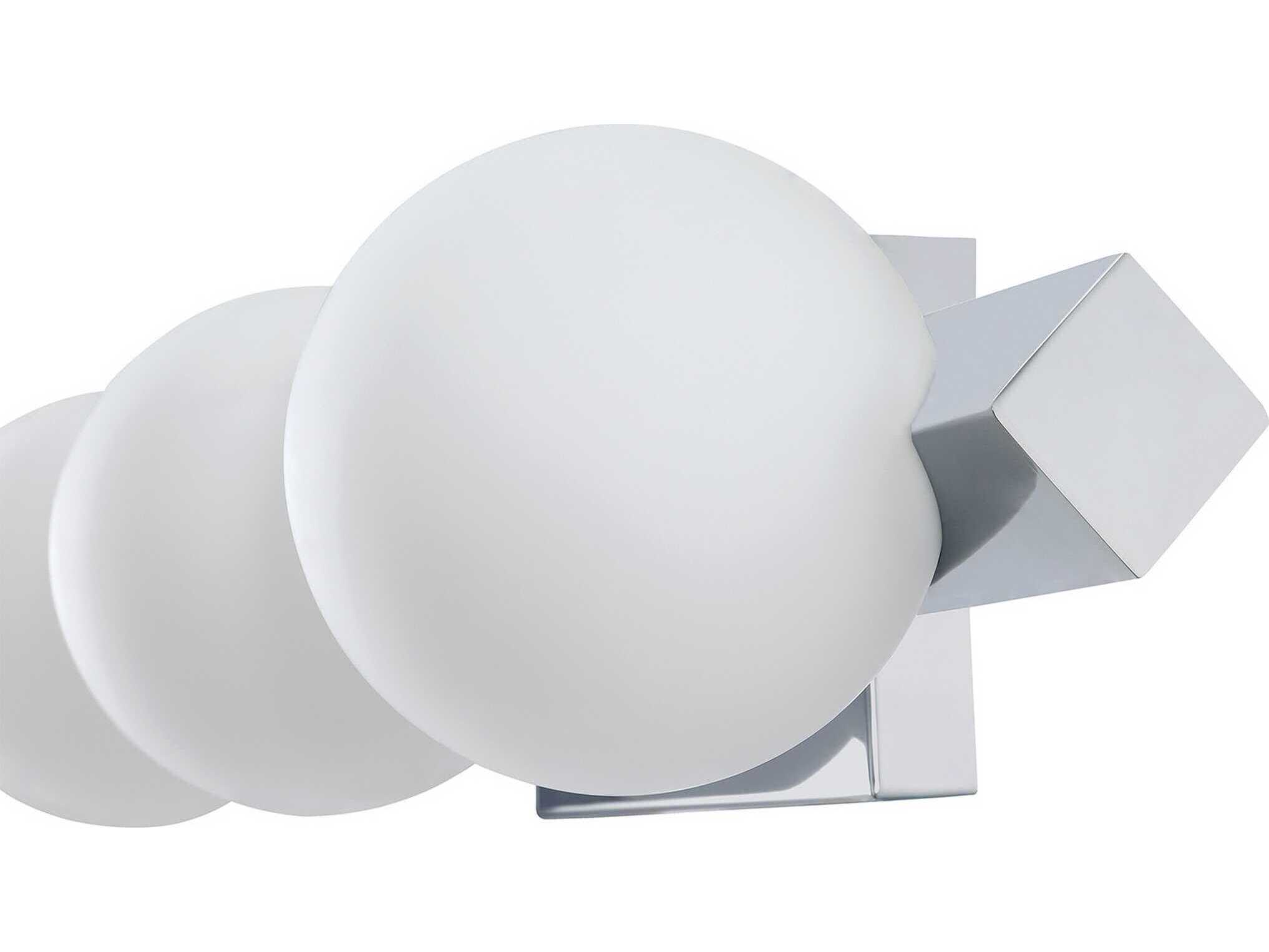 Kendal Orbitron 3-Light Chrome Glass Vanity Light