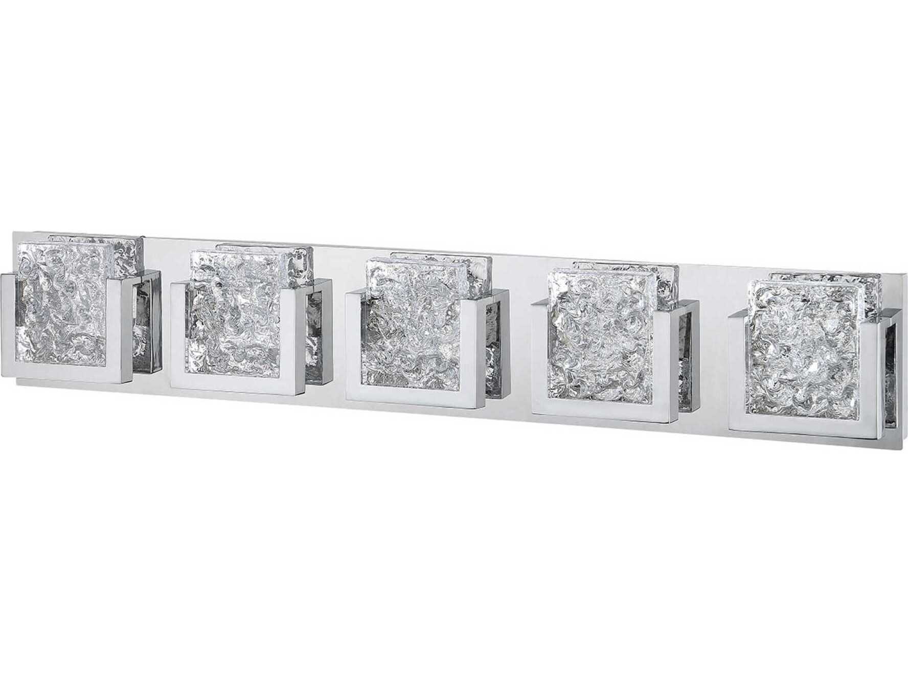 Kendal Ice-lava 5-Light Chrome Clear Glass LED Vanity Light