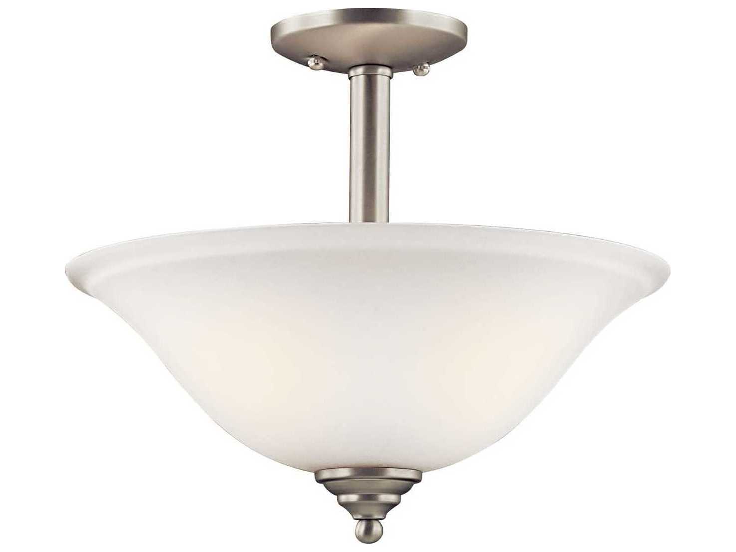 Kichler Armida 2-Light Brushed Nickel Glass Bowl Round Pendant
