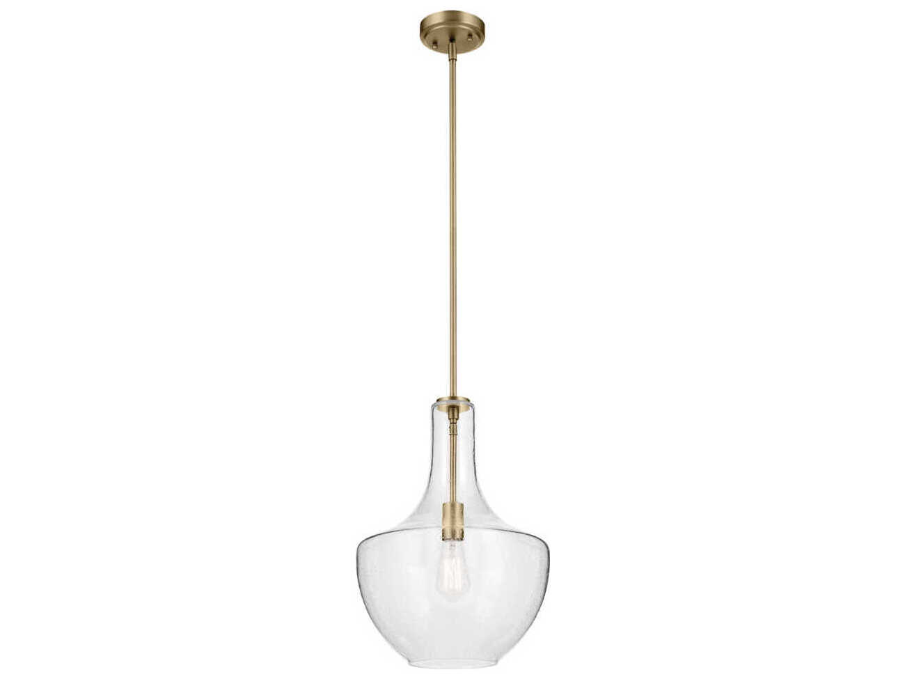 Kichler Everly 1-Light Natural Brass Bell Pendant