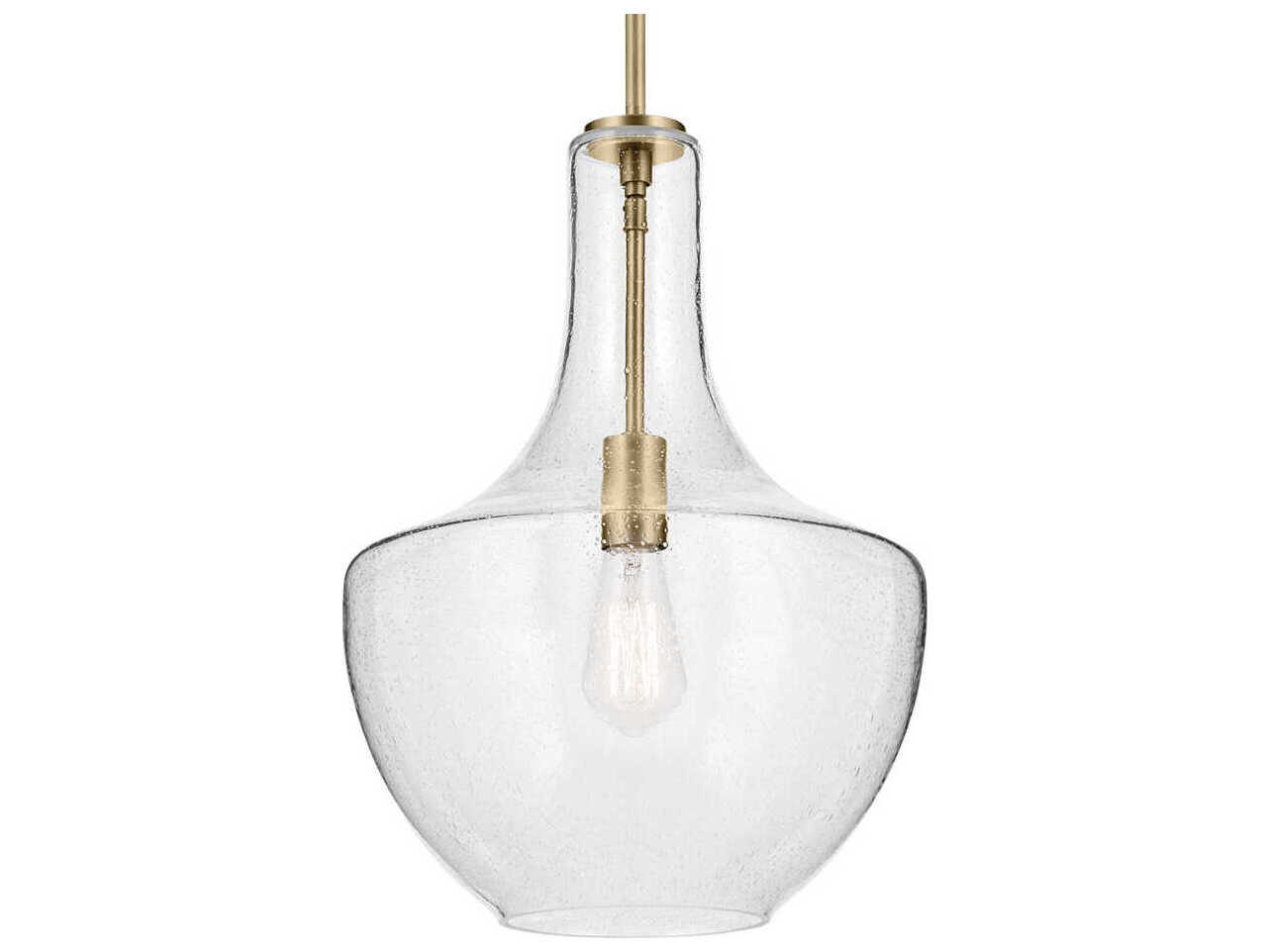 Kichler Everly 1-Light Natural Brass Bell Pendant