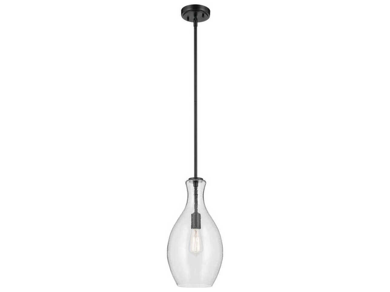 Kichler Everly 1-Light Black Bell Mini Pendant