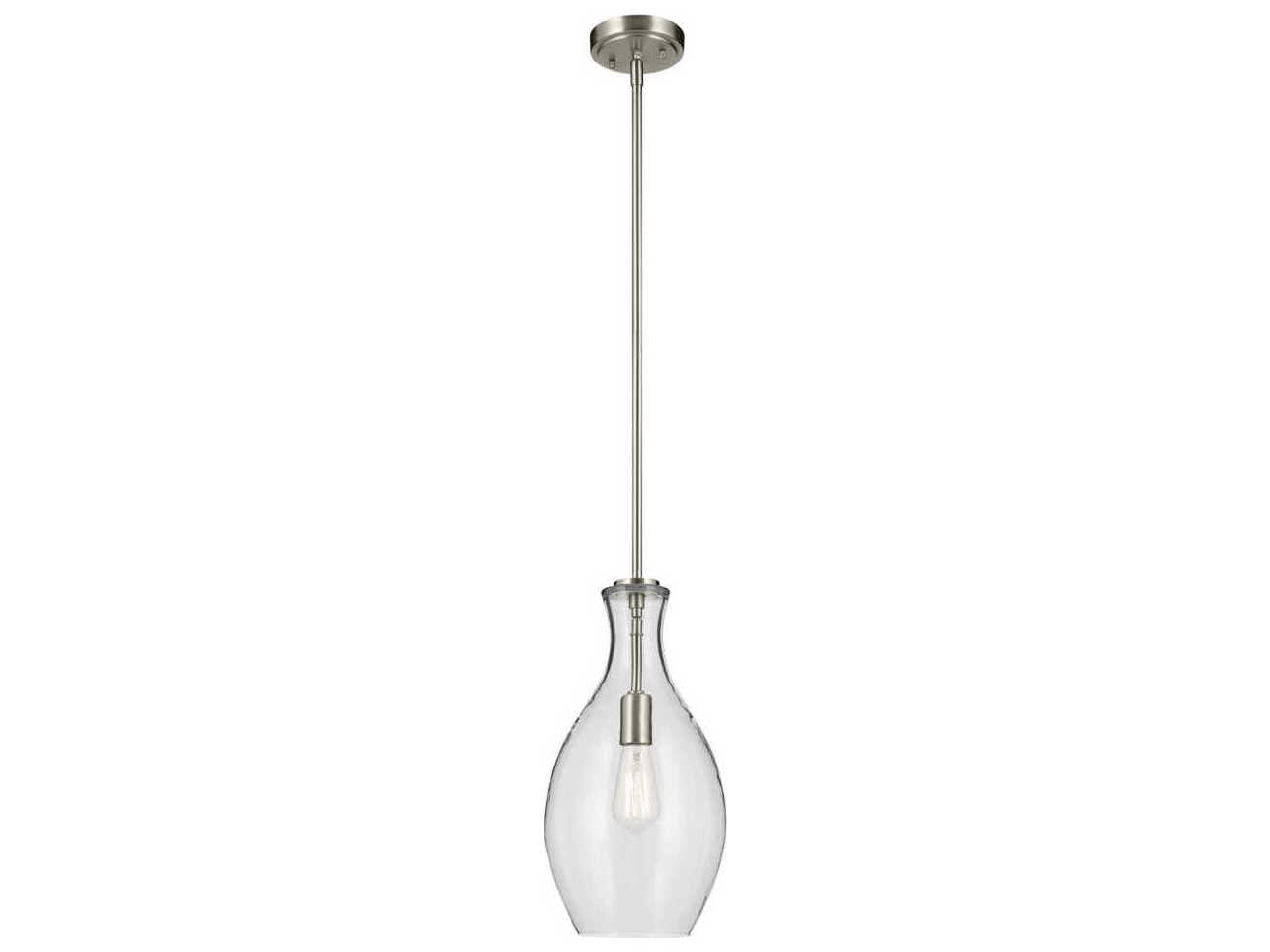 Kichler Everly 1-Light Brushed Nickel Bell Mini Pendant