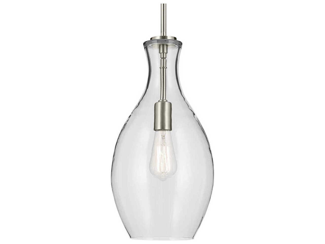 Kichler Everly 1-Light Brushed Nickel Bell Mini Pendant