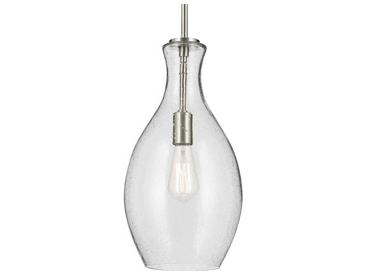 Kichler Everly 1-Light Brushed Nickel Bell Mini Pendant