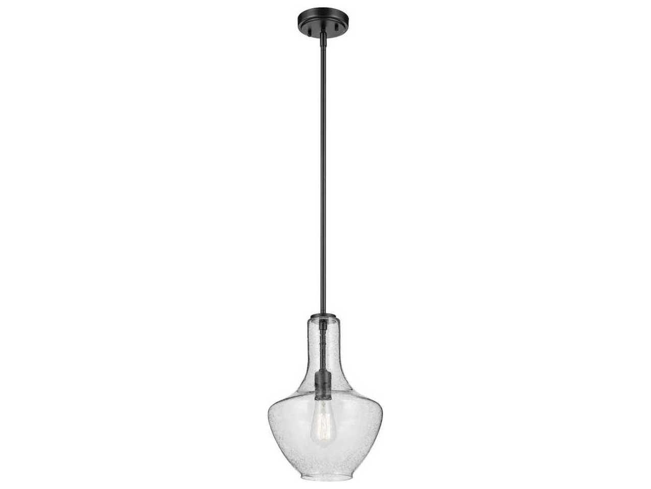 Kichler Everly 1-Light Black Bell Mini Pendant