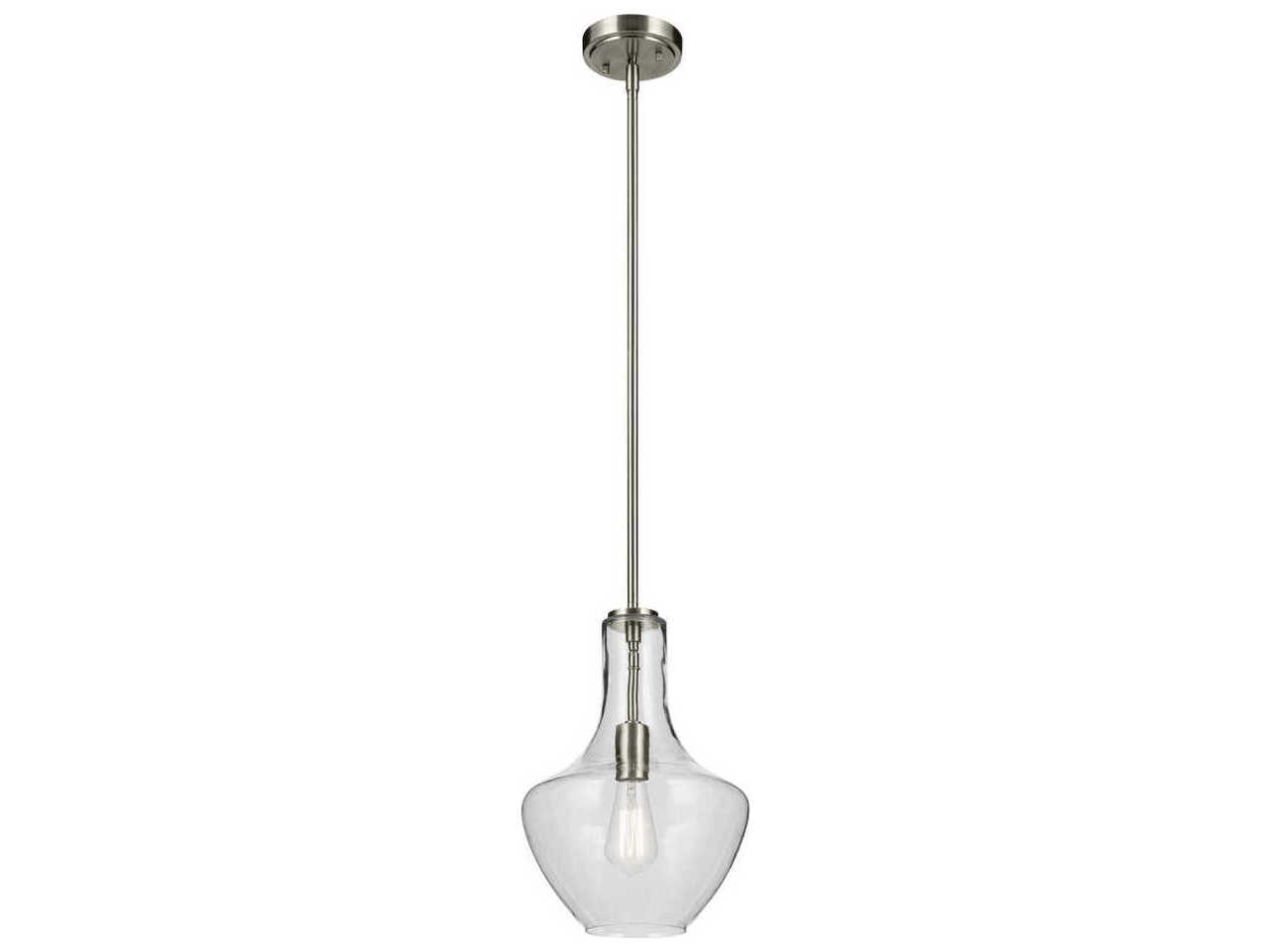 Kichler Everly 1-Light Brushed Nickel Bell Pendant
