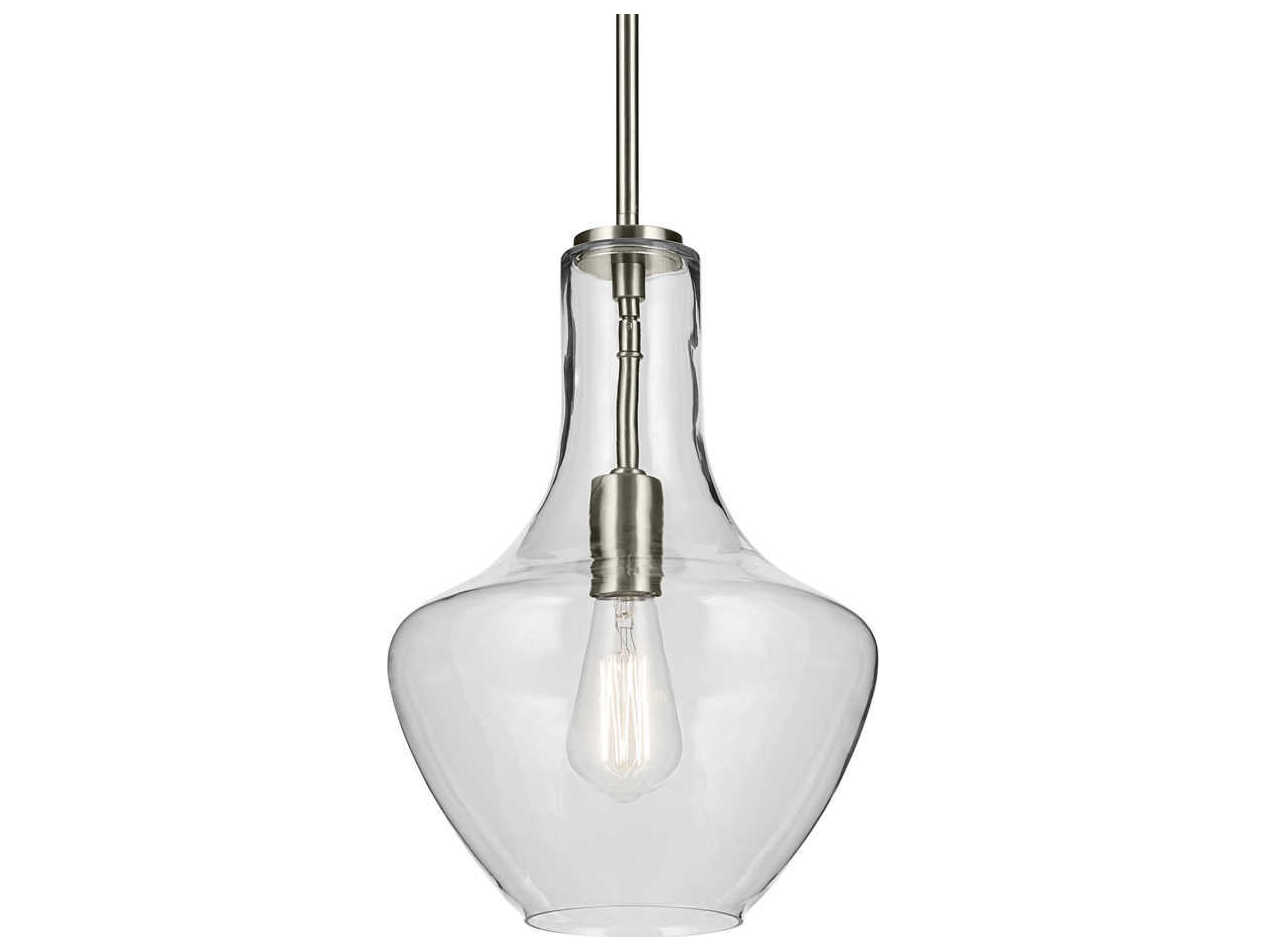 Kichler Everly 1-Light Brushed Nickel Bell Pendant