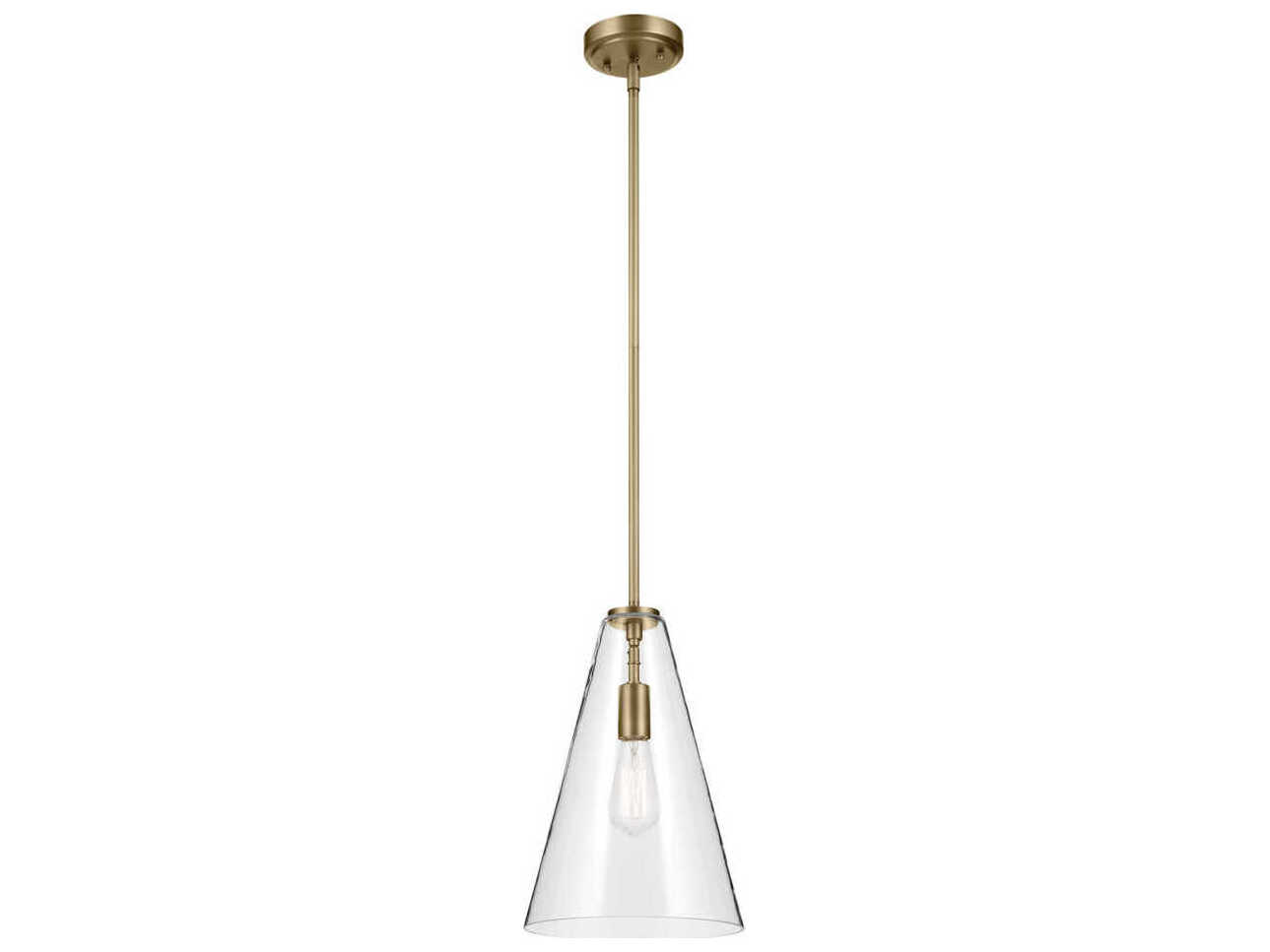 Kichler Everly 1-Light Natural Brass Mini Pendant