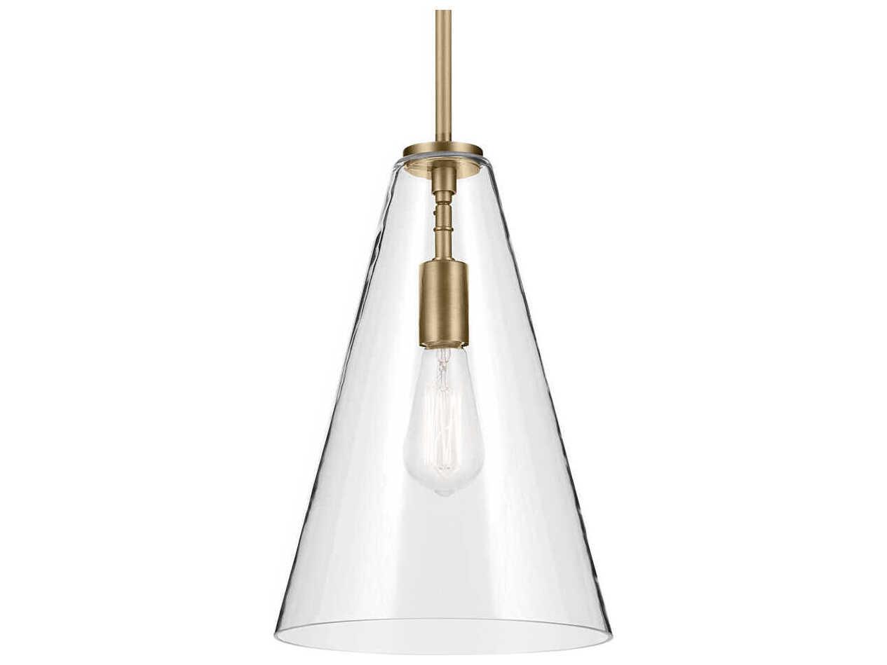 Kichler Everly 1-Light Natural Brass Mini Pendant