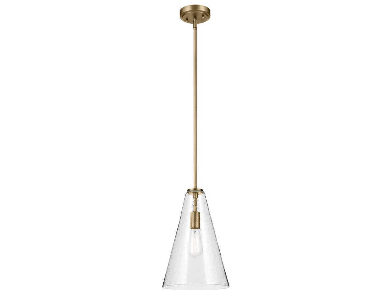 Kichler Everly 1-Light Natural Brass Mini Pendant