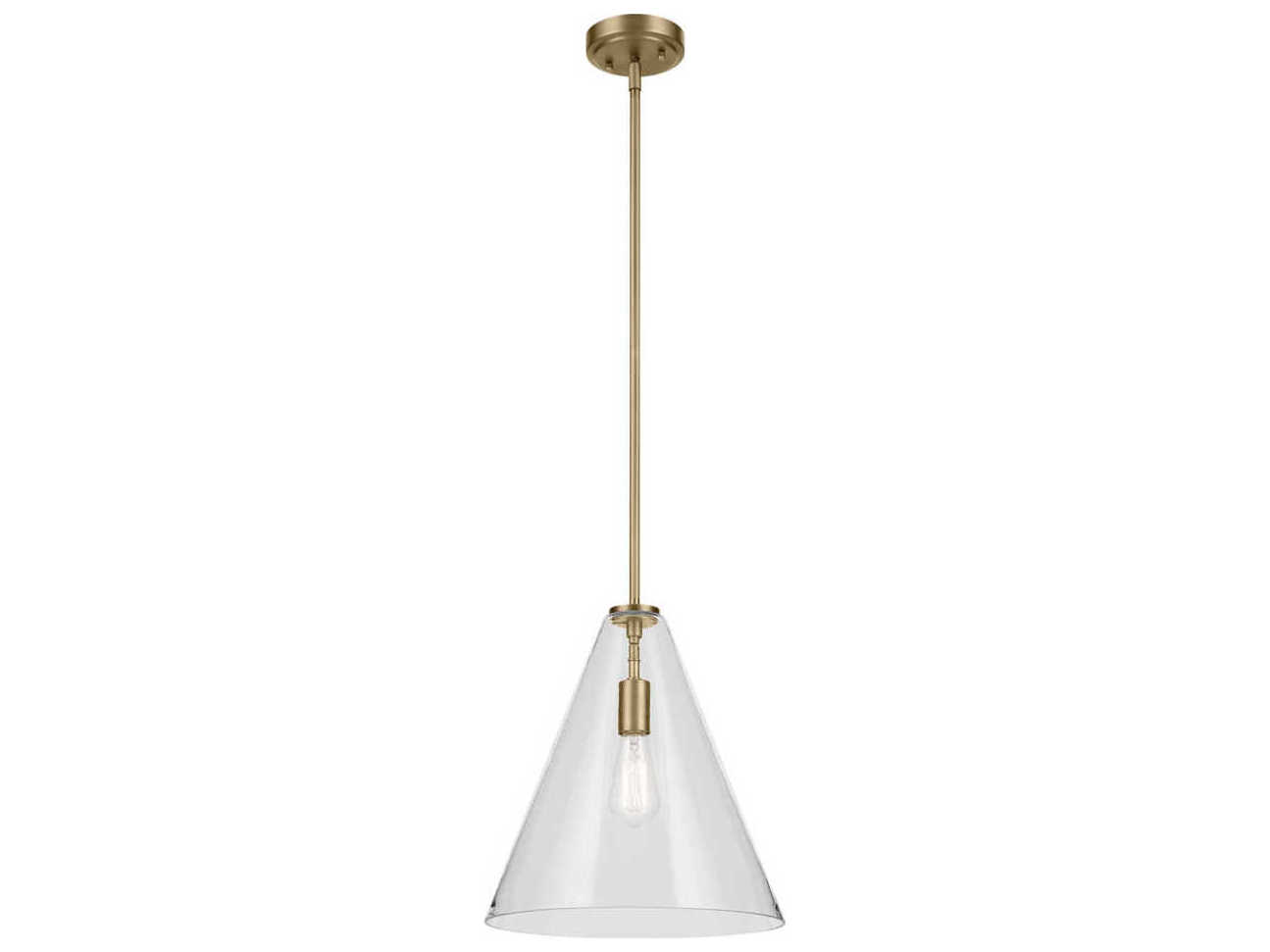 Kichler Everly 1-Light Natural Brass Pendant