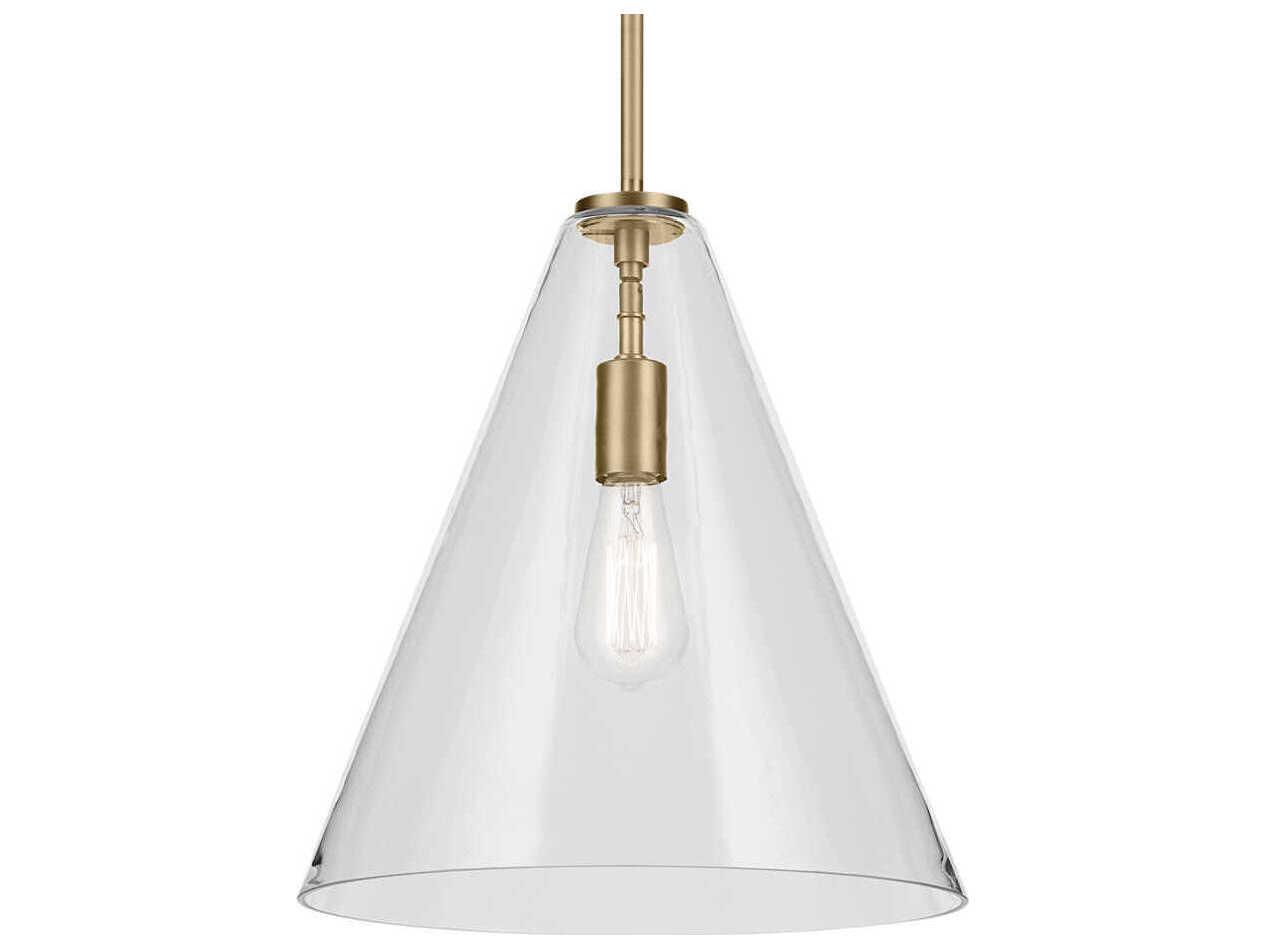 Kichler Everly 1-Light Natural Brass Pendant