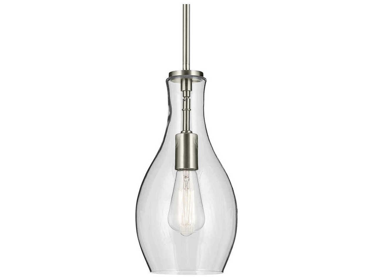 Kichler Everly 1-Light Brushed Nickel Bell Mini Pendant