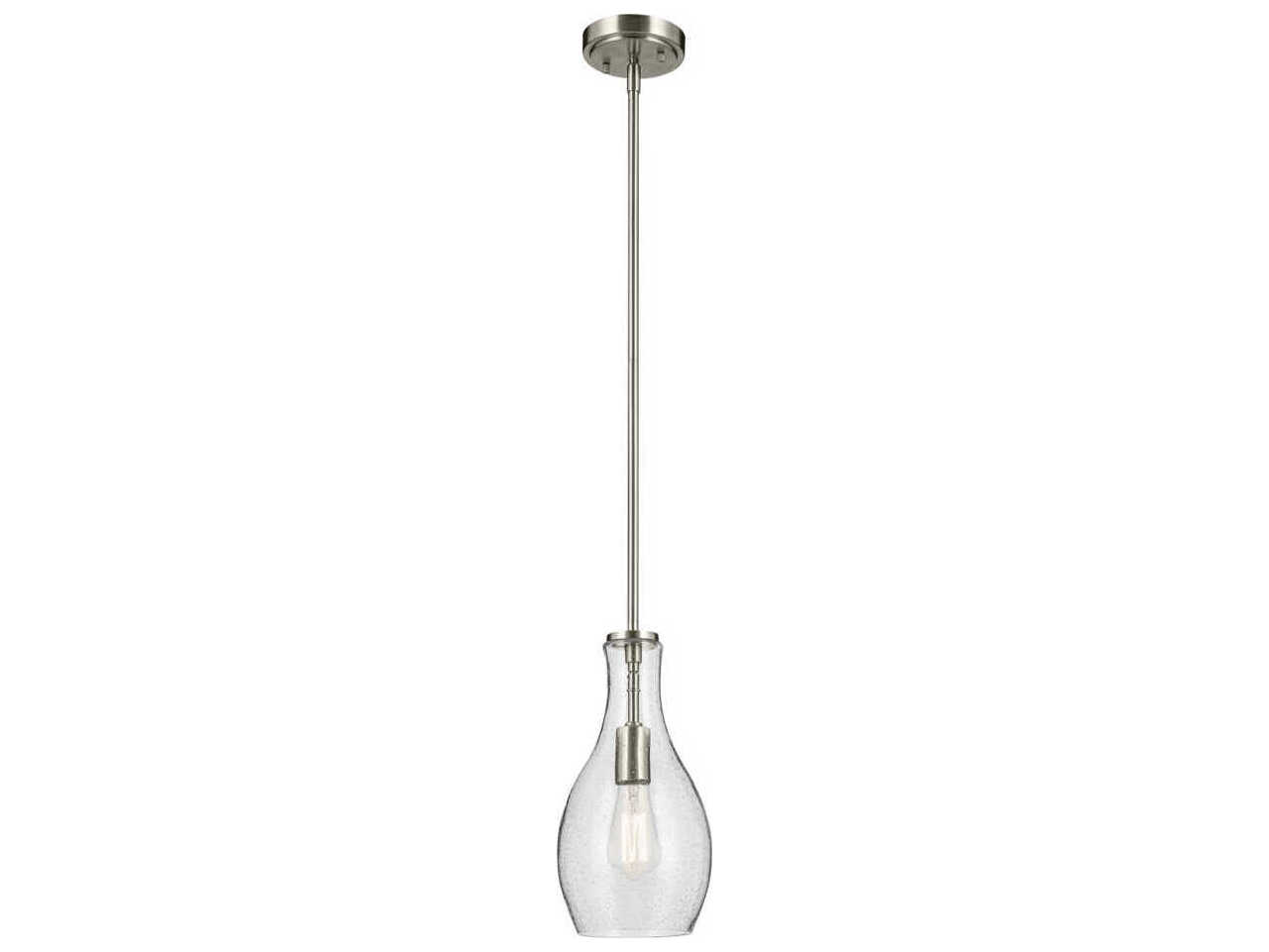 Kichler Everly 1-Light Brushed Nickel Bell Mini Pendant