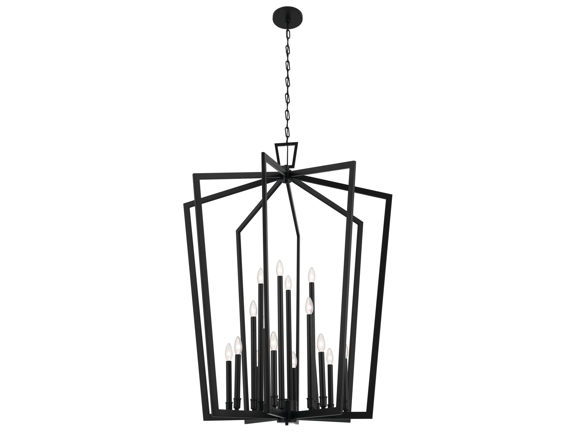 Kichler Abbotswell 16-Light Black Geometric Pendant