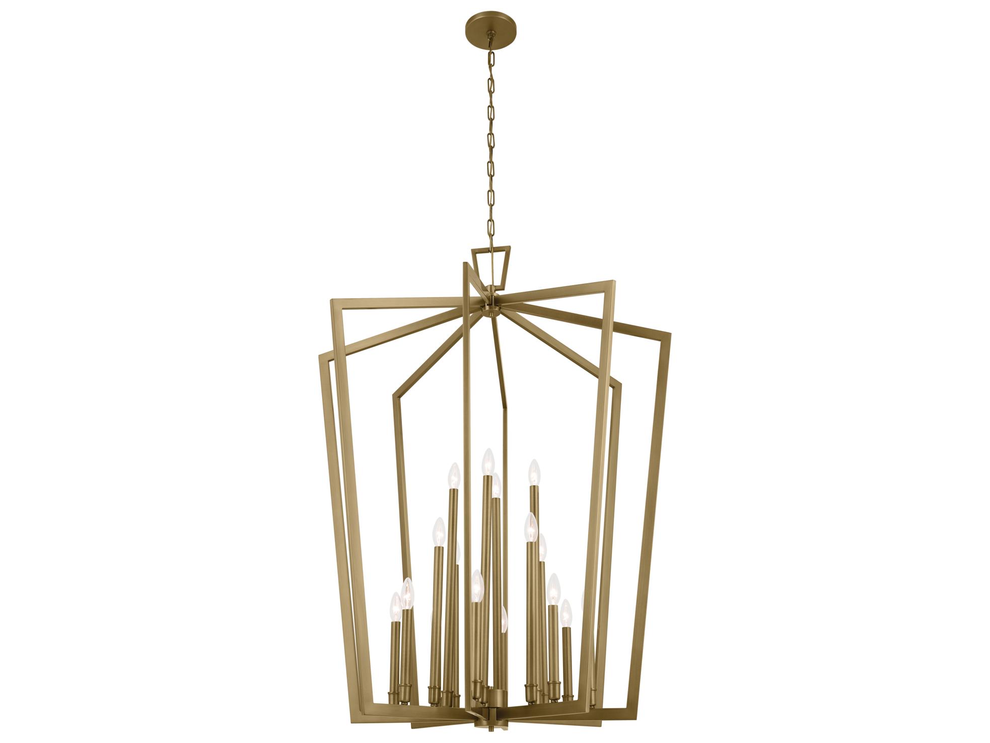 Kichler Abbotswell 16-Light Natural Brass Geometric Pendant