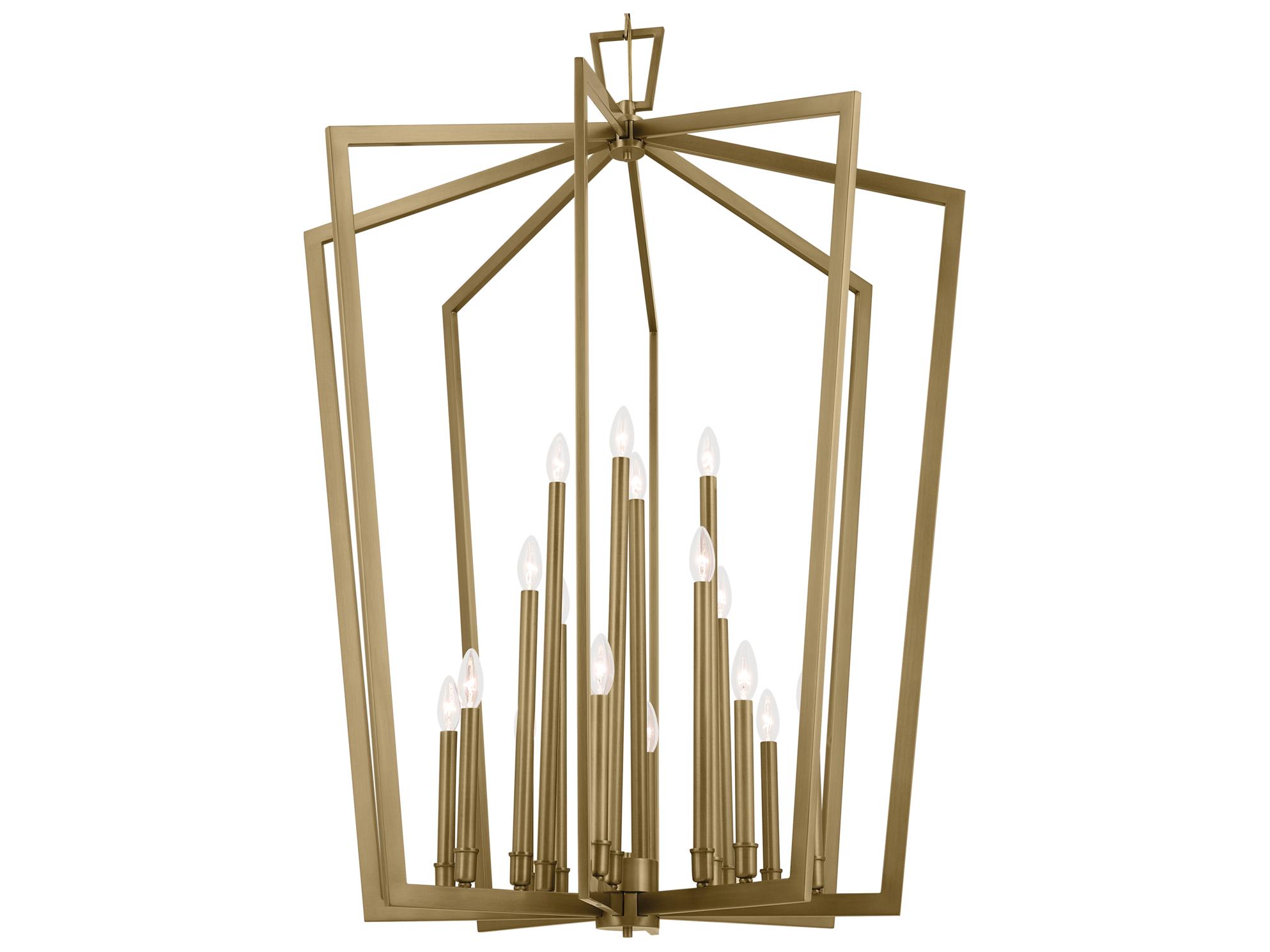 Kichler Abbotswell 16-Light Natural Brass Geometric Pendant