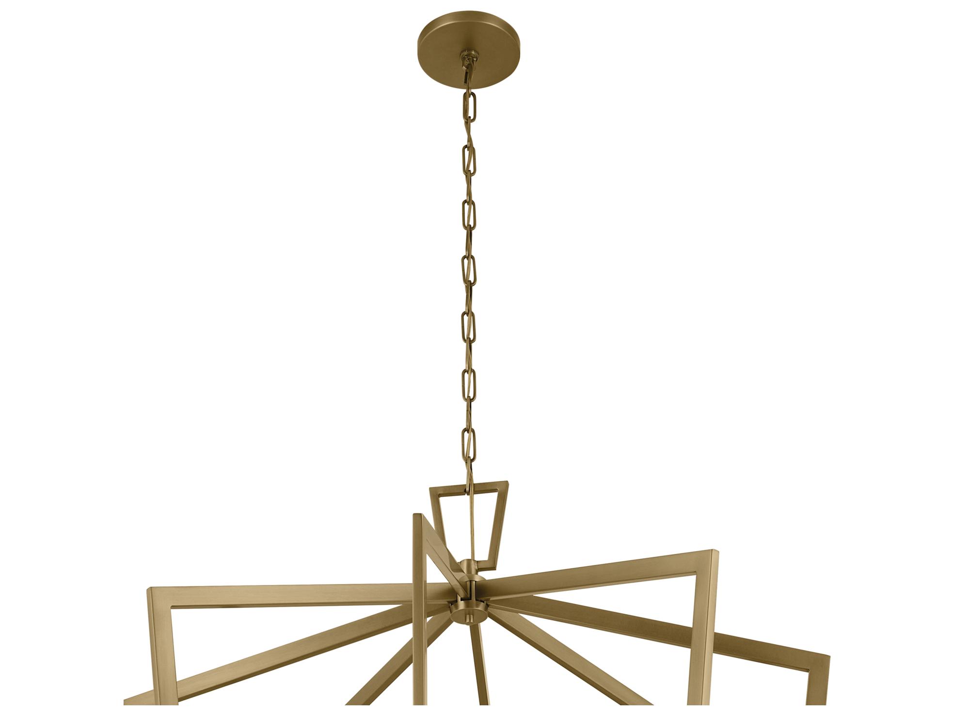 Kichler Abbotswell 16-Light Natural Brass Geometric Pendant