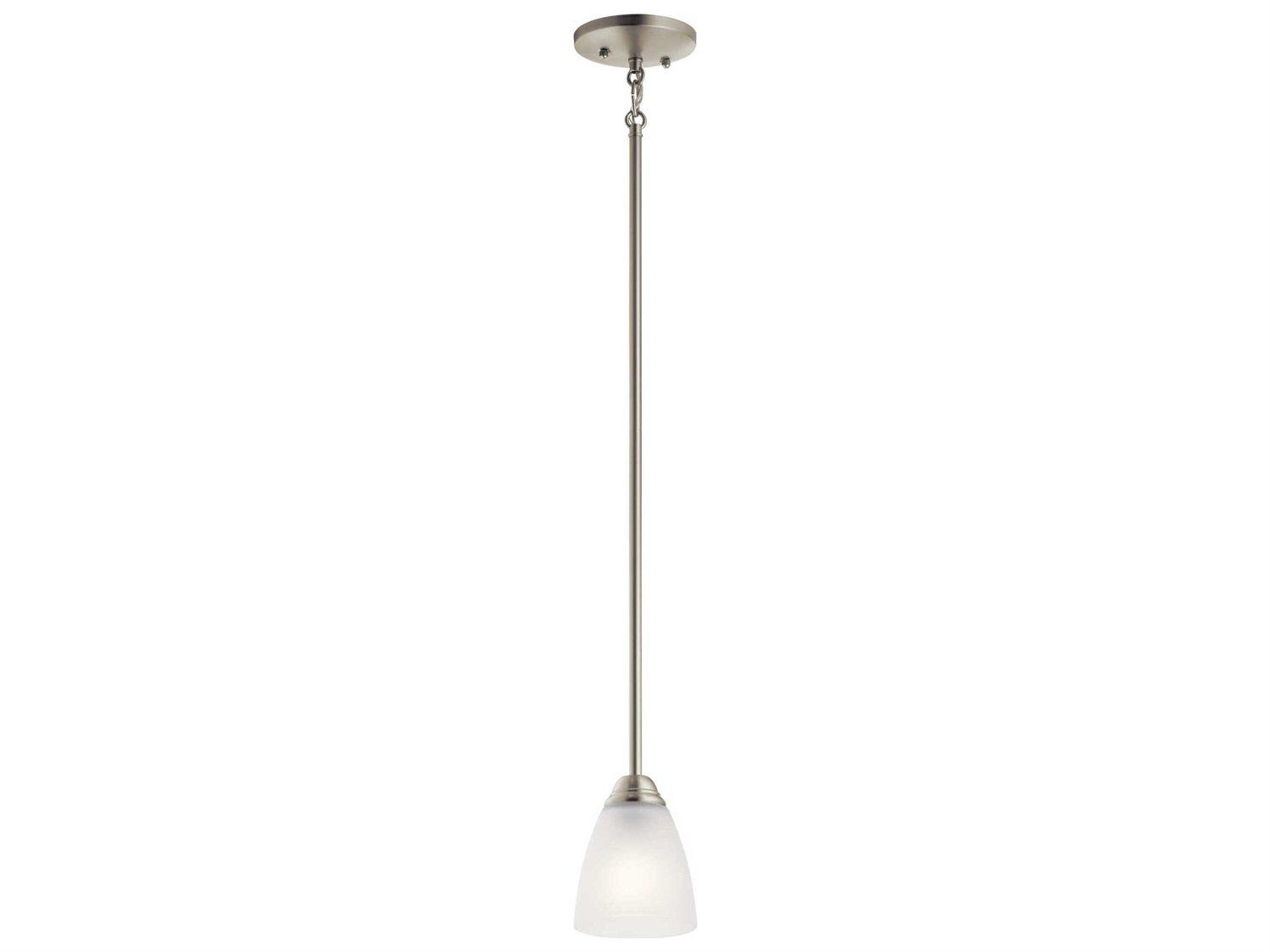 Kichler Jolie 1-Light Brushed Nickel Glass Bell Mini Pendant