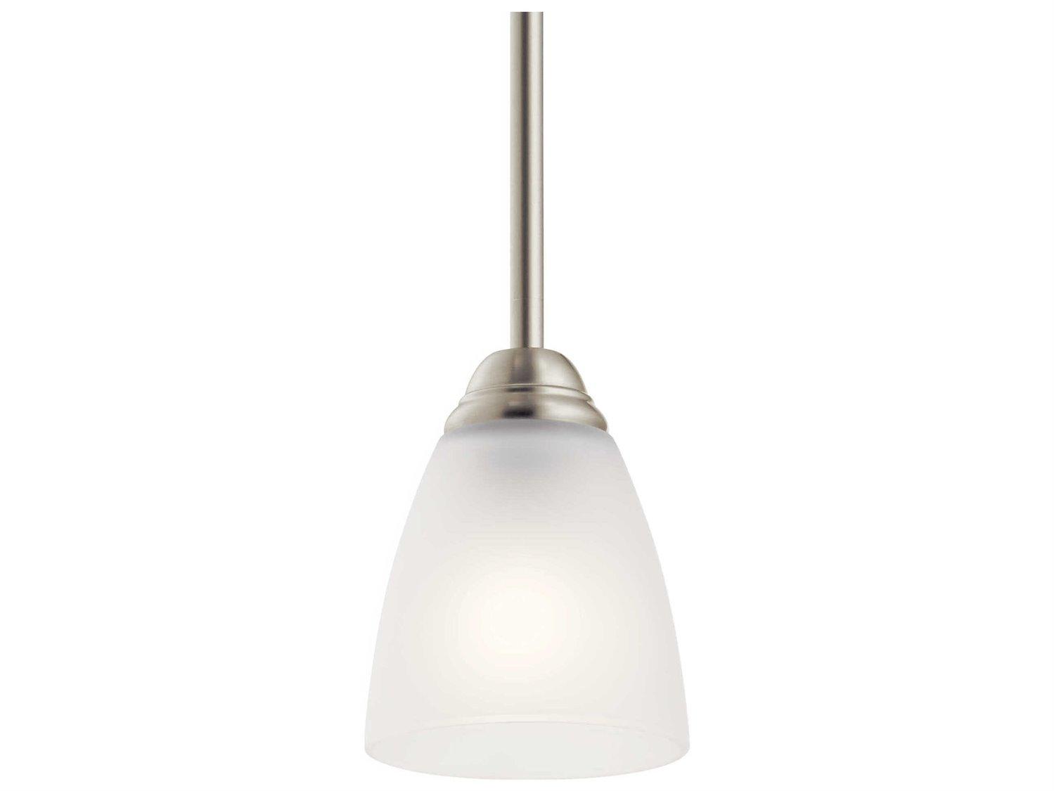 Kichler Jolie 1-Light Brushed Nickel Glass Bell Mini Pendant
