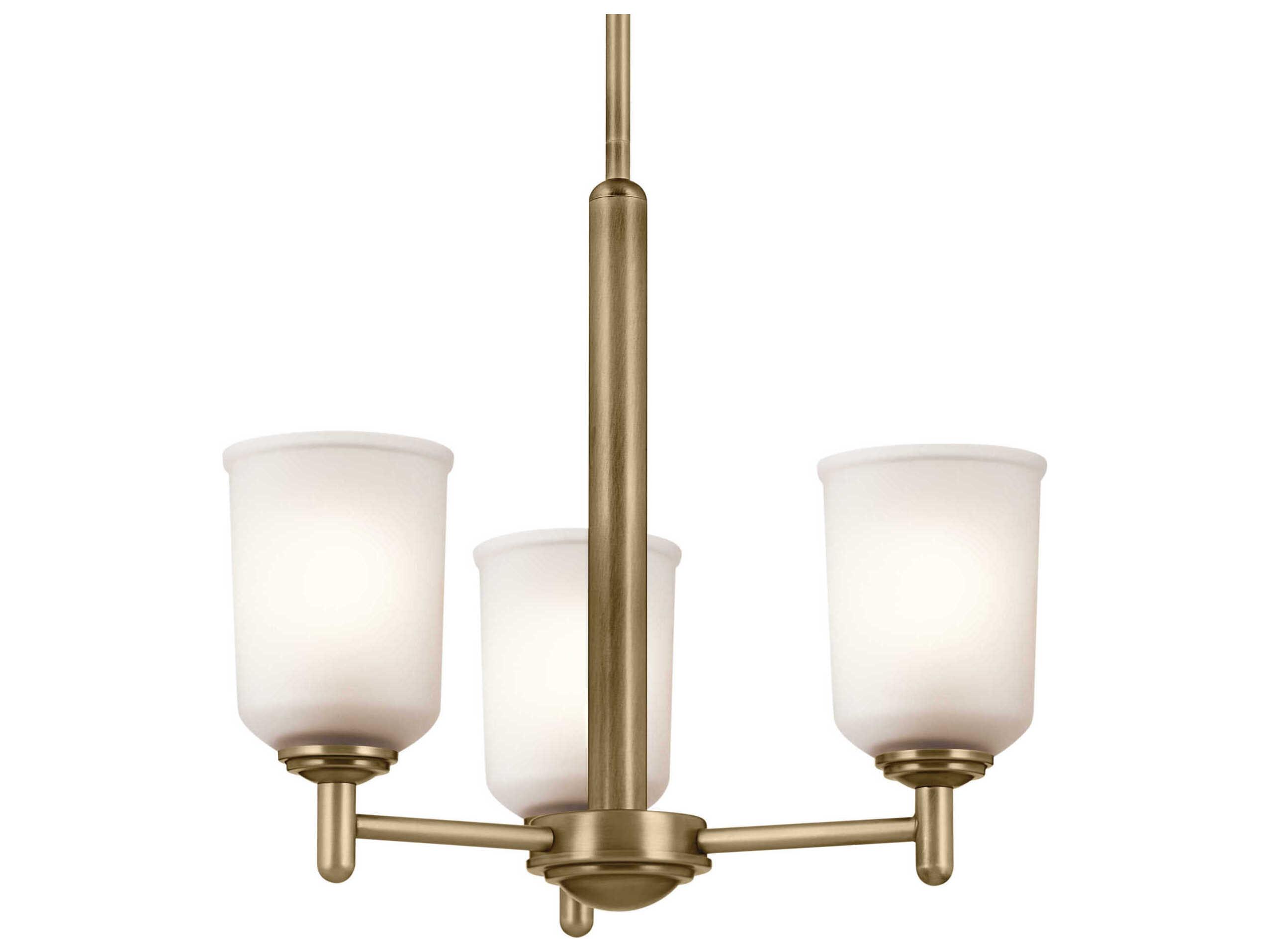 Kichler Shailene 3-Light Natural Brass Chandelier