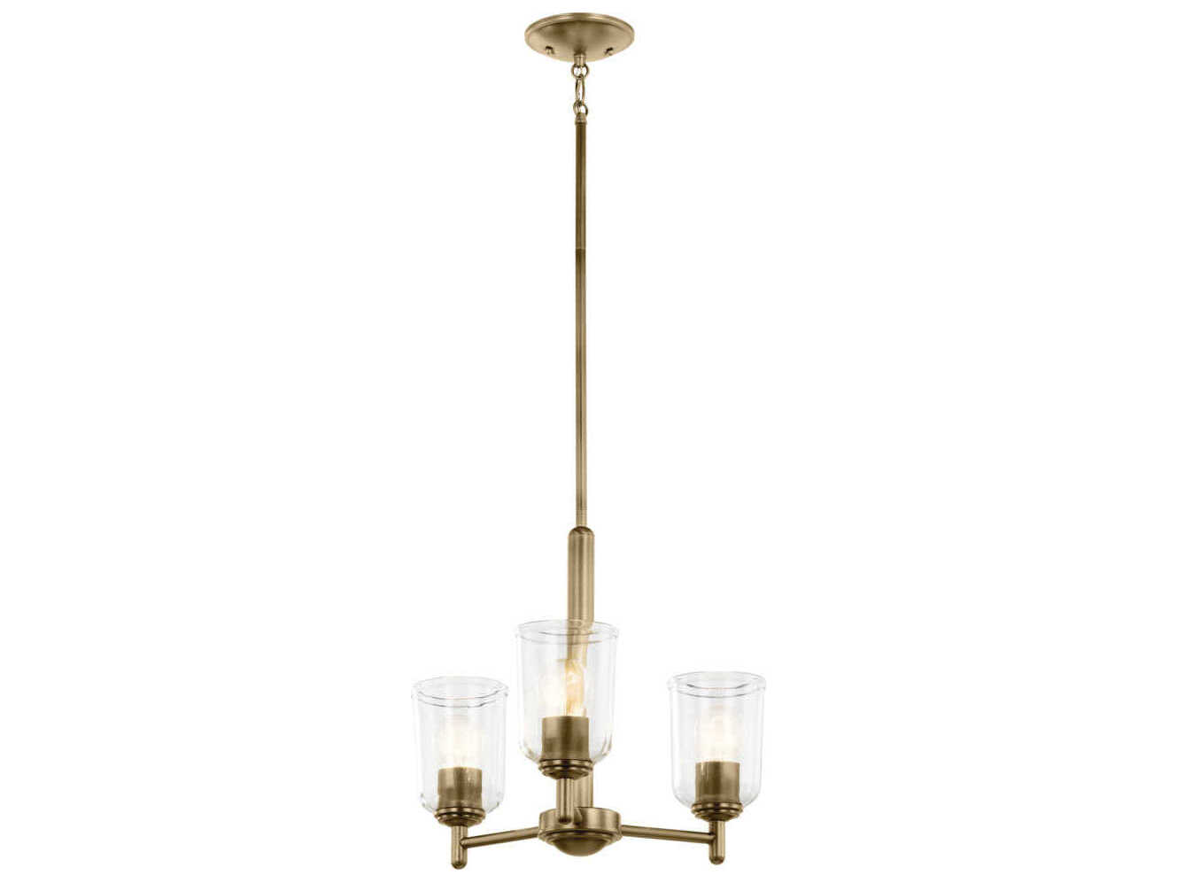 Kichler Shailene 3-Light Natural Brass Bell Chandelier