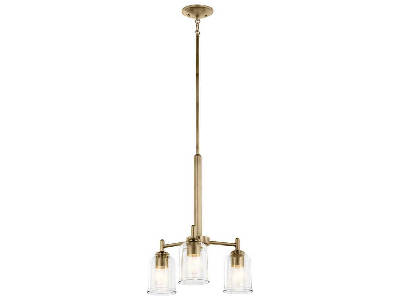 Kichler Shailene 3-Light Natural Brass Bell Chandelier