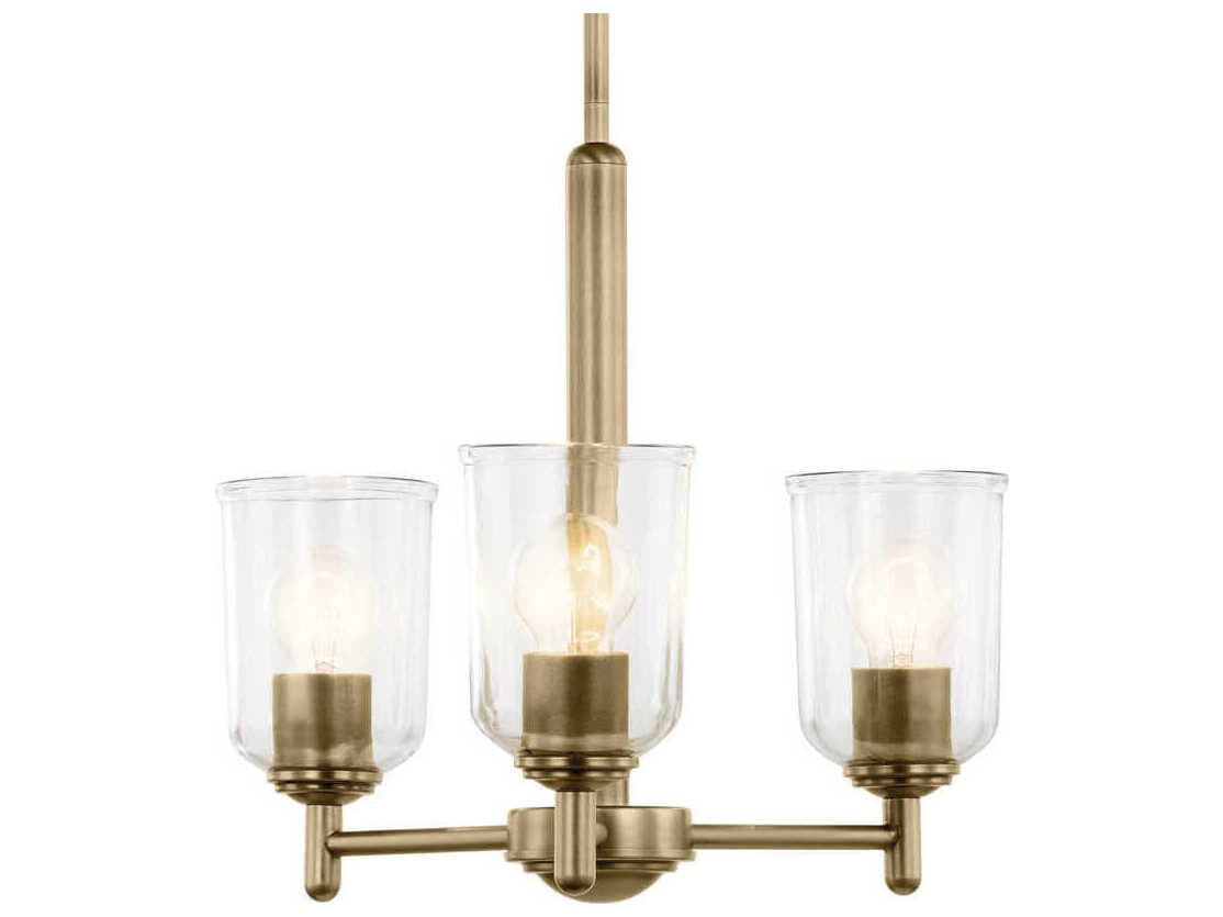 Kichler Shailene 3-Light Natural Brass Bell Chandelier