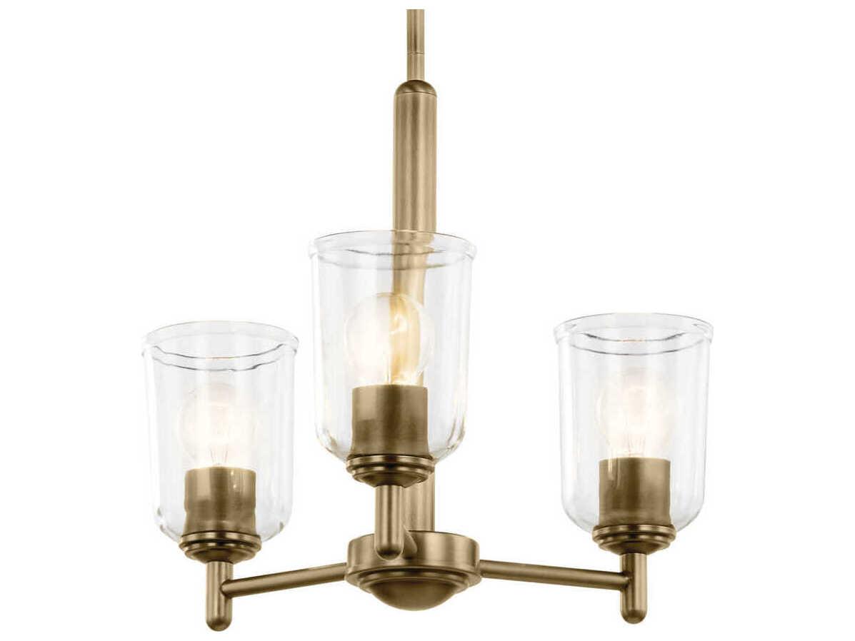 Kichler Shailene 3-Light Natural Brass Bell Chandelier