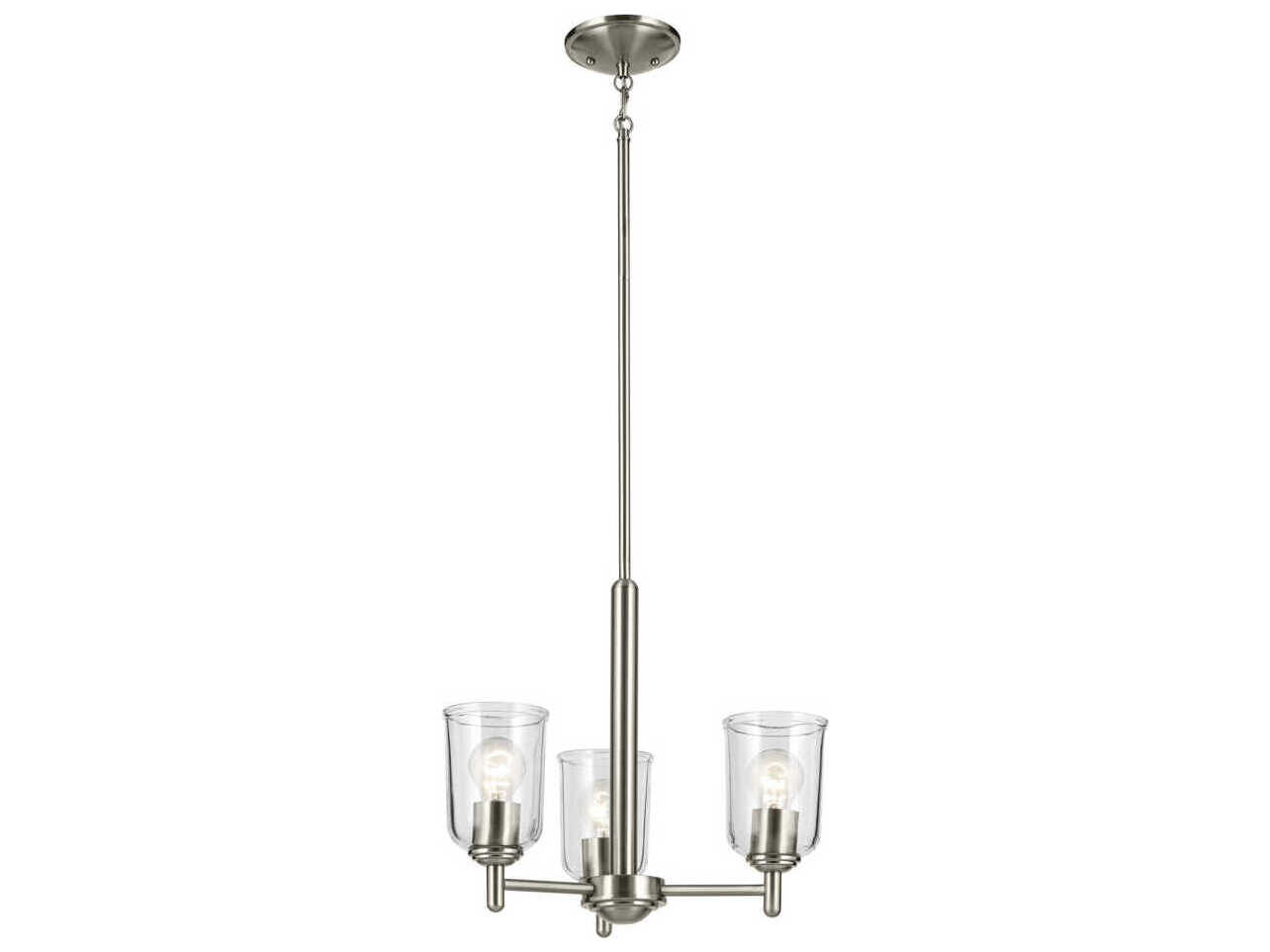 Kichler Shailene 3-Light Brushed Nickel Bell Chandelier