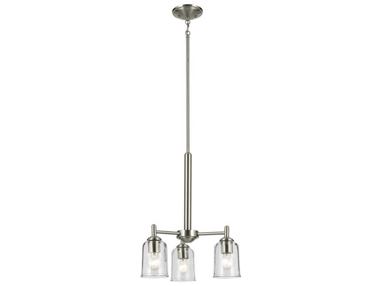 Kichler Shailene 3-Light Brushed Nickel Bell Chandelier