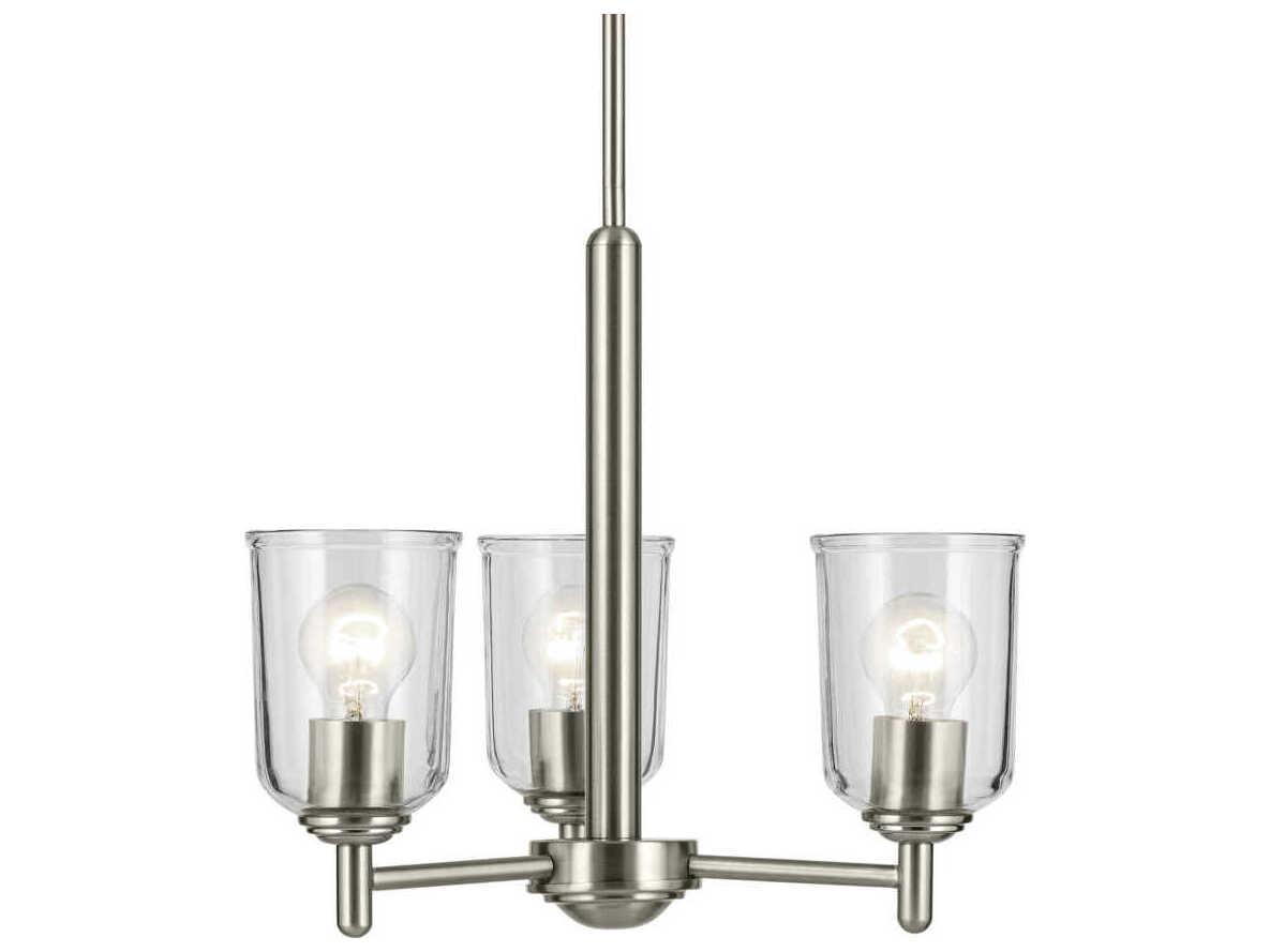 Kichler Shailene 3-Light Brushed Nickel Bell Chandelier