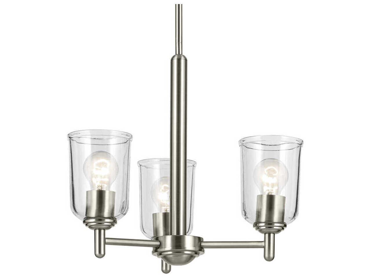 Kichler Shailene 3-Light Brushed Nickel Bell Chandelier