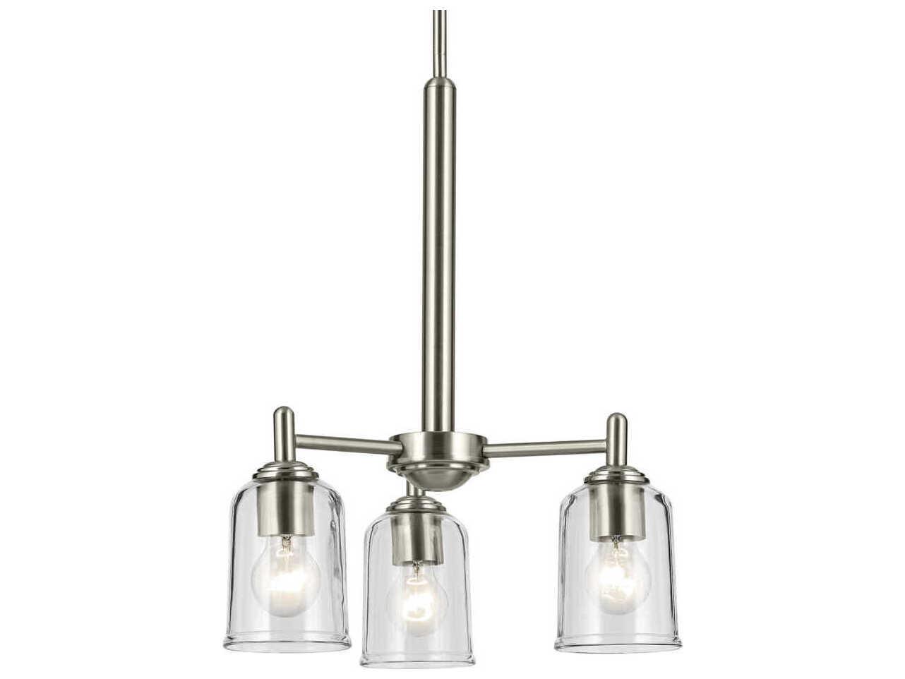 Kichler Shailene 3-Light Brushed Nickel Bell Chandelier