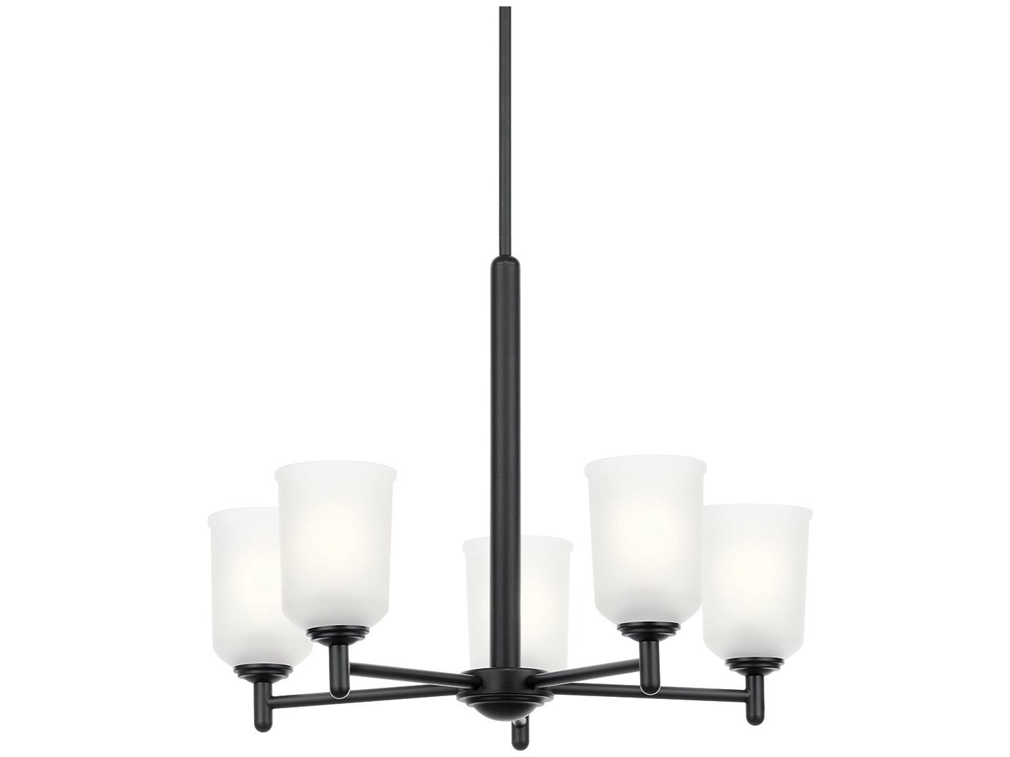 Kichler Shailene 5-Light Black Glass Bell Chandelier
