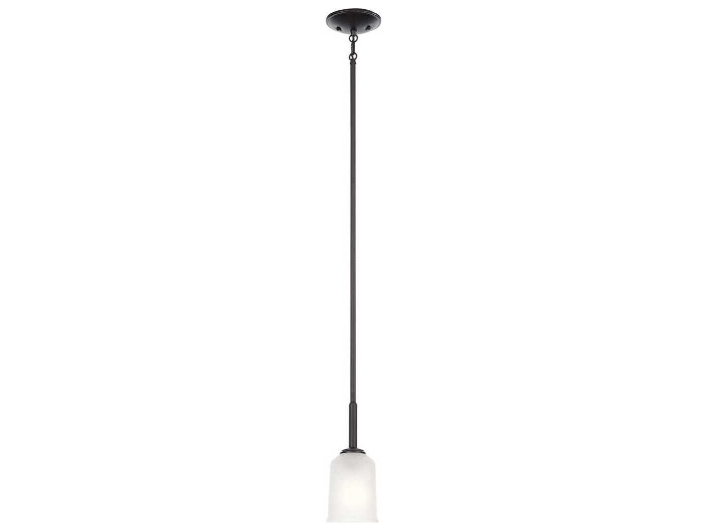 Kichler Shailene 1-Light Black Glass Bell Mini Pendant