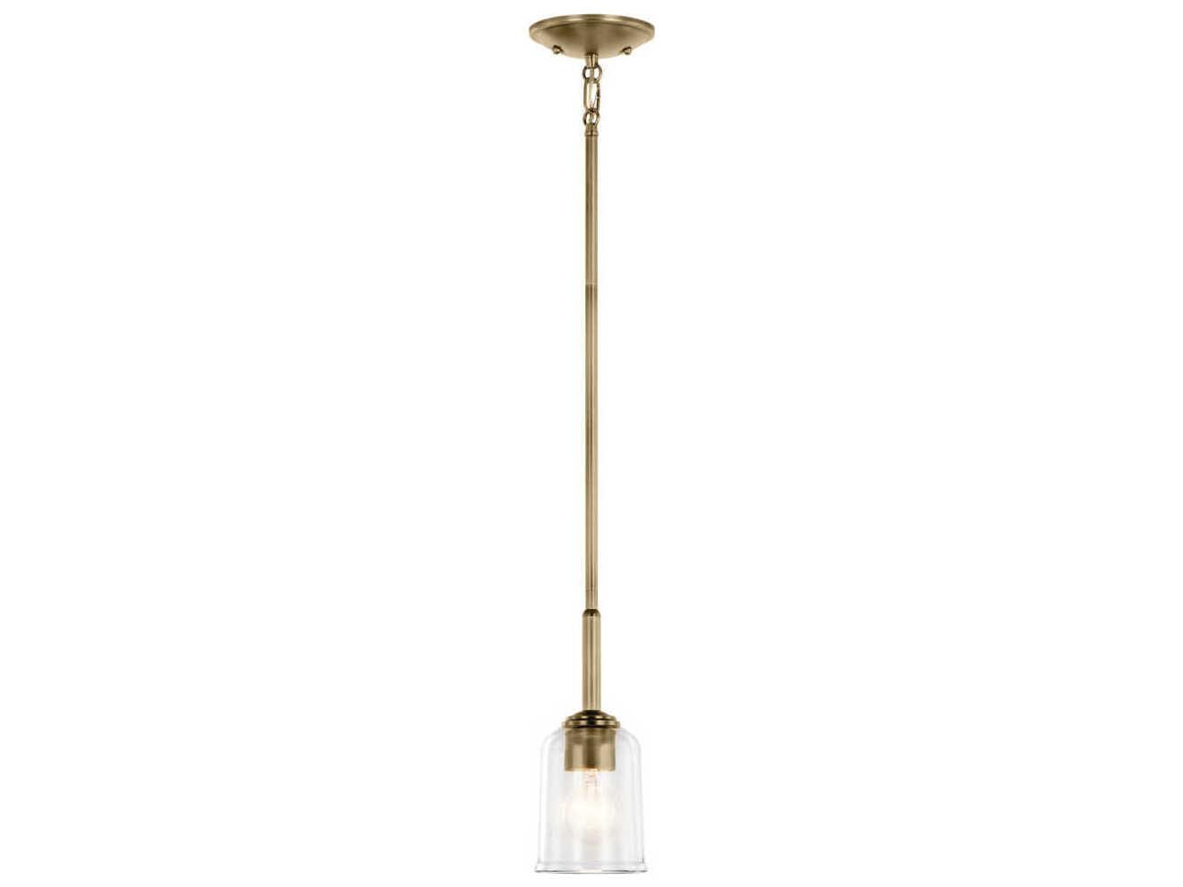 Kichler Shailene 1-Light Natural Brass Bell Mini Pendant