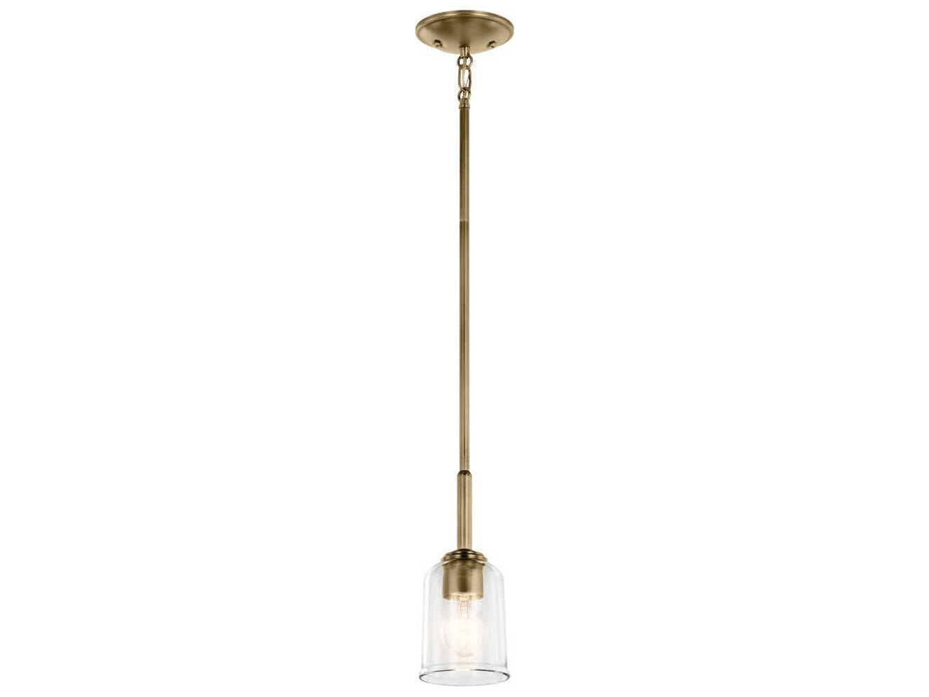 Kichler Shailene 1-Light Natural Brass Bell Mini Pendant