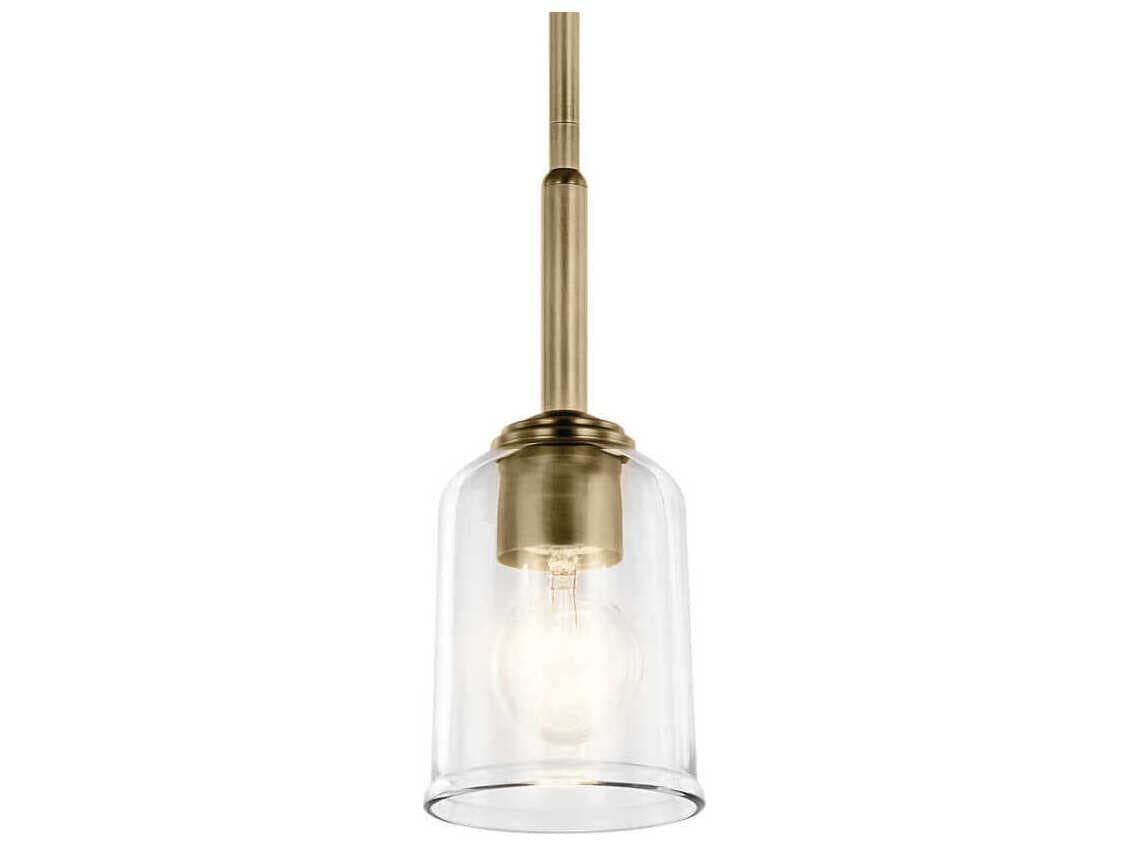 Kichler Shailene 1-Light Natural Brass Bell Mini Pendant
