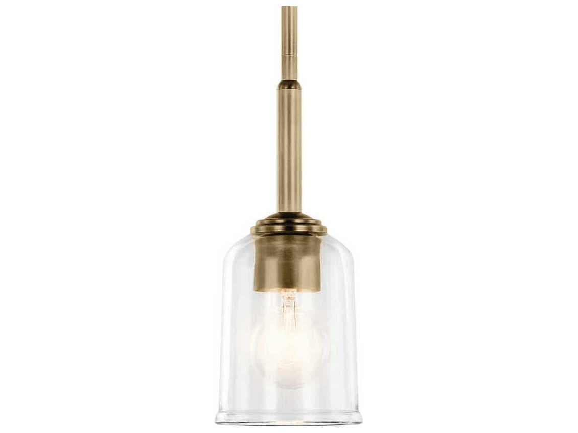 Kichler Shailene 1-Light Natural Brass Bell Mini Pendant