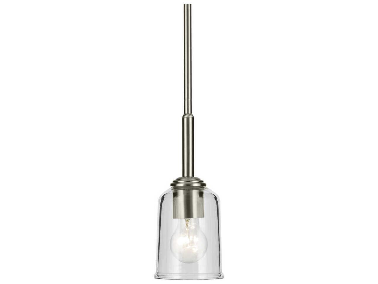 Kichler Shailene 1-Light Brushed Nickel Bell Mini Pendant