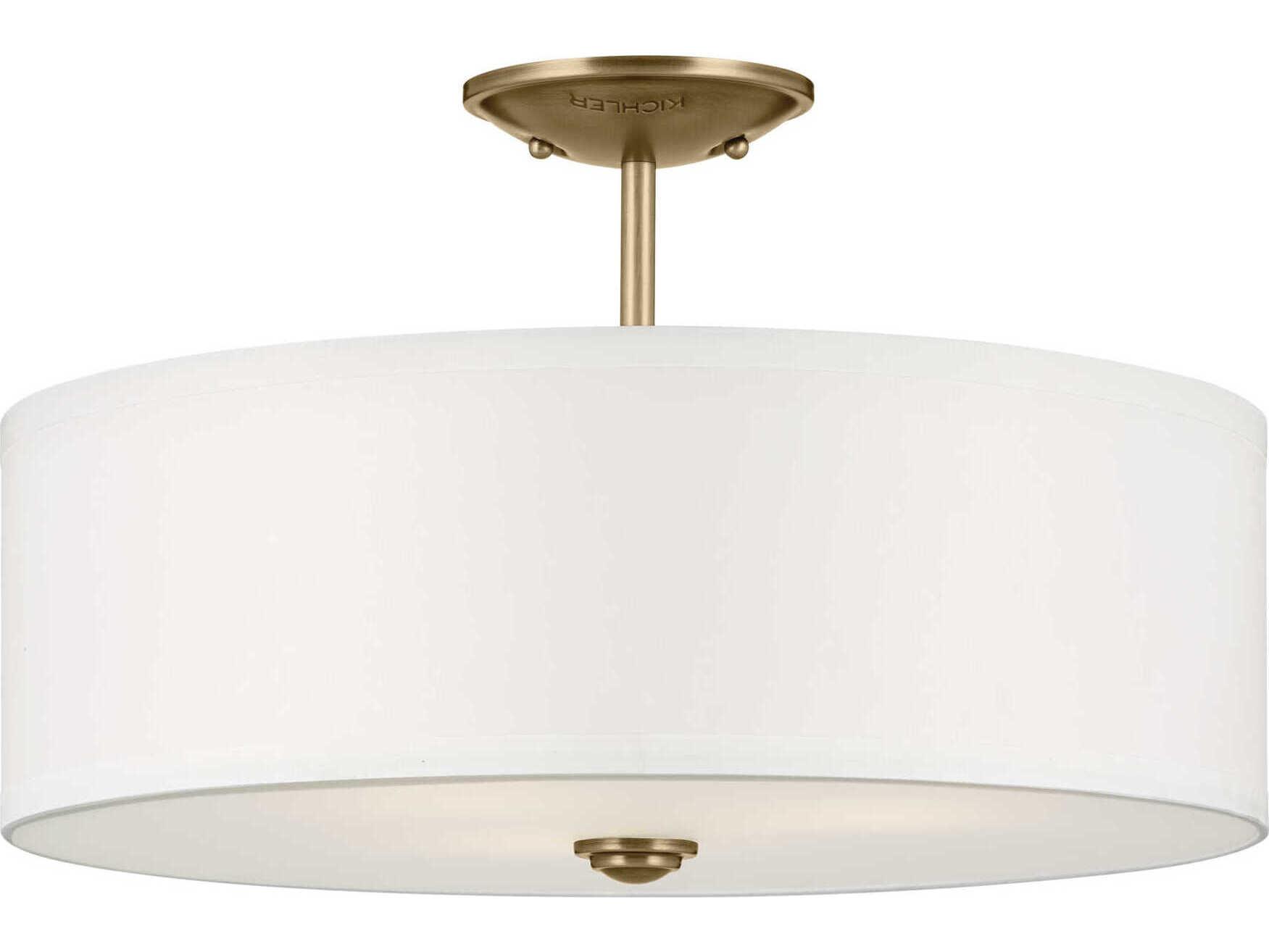 Kichler Shailene 3-Light Natural Brass Flush Mount