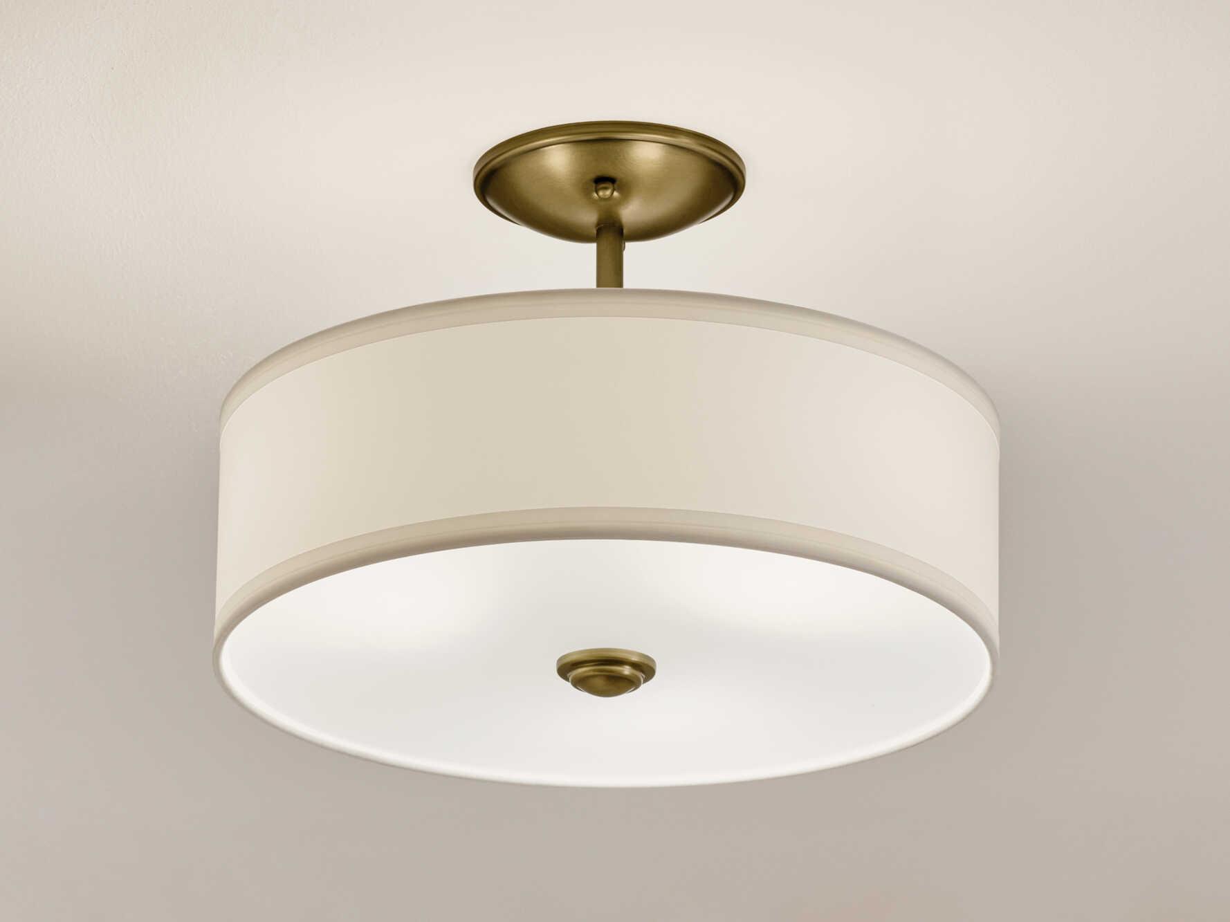 Kichler Shailene 3-Light Natural Brass Flush Mount