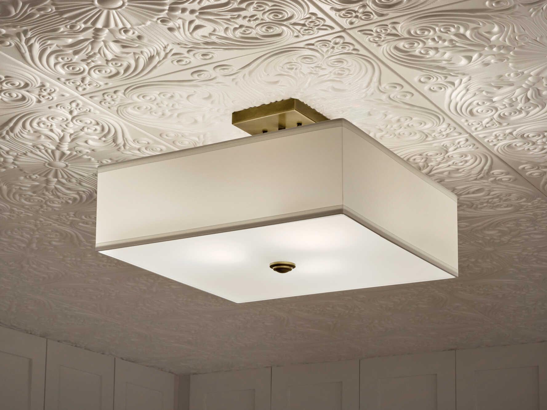 Kichler Shailene 3-Light Natural Brass Flush Mount