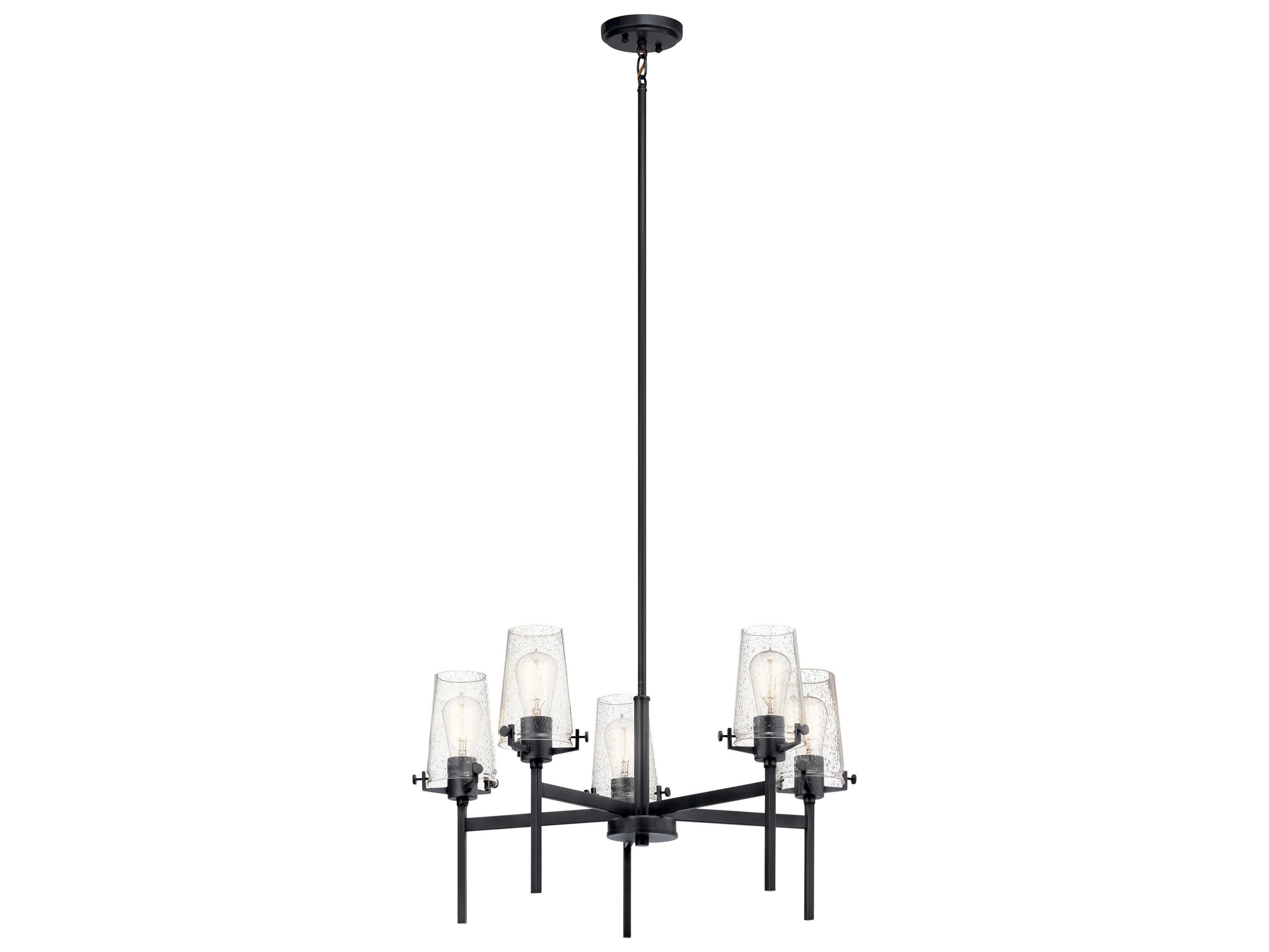 Kichler Alton 5-Light Black Glass Chandelier