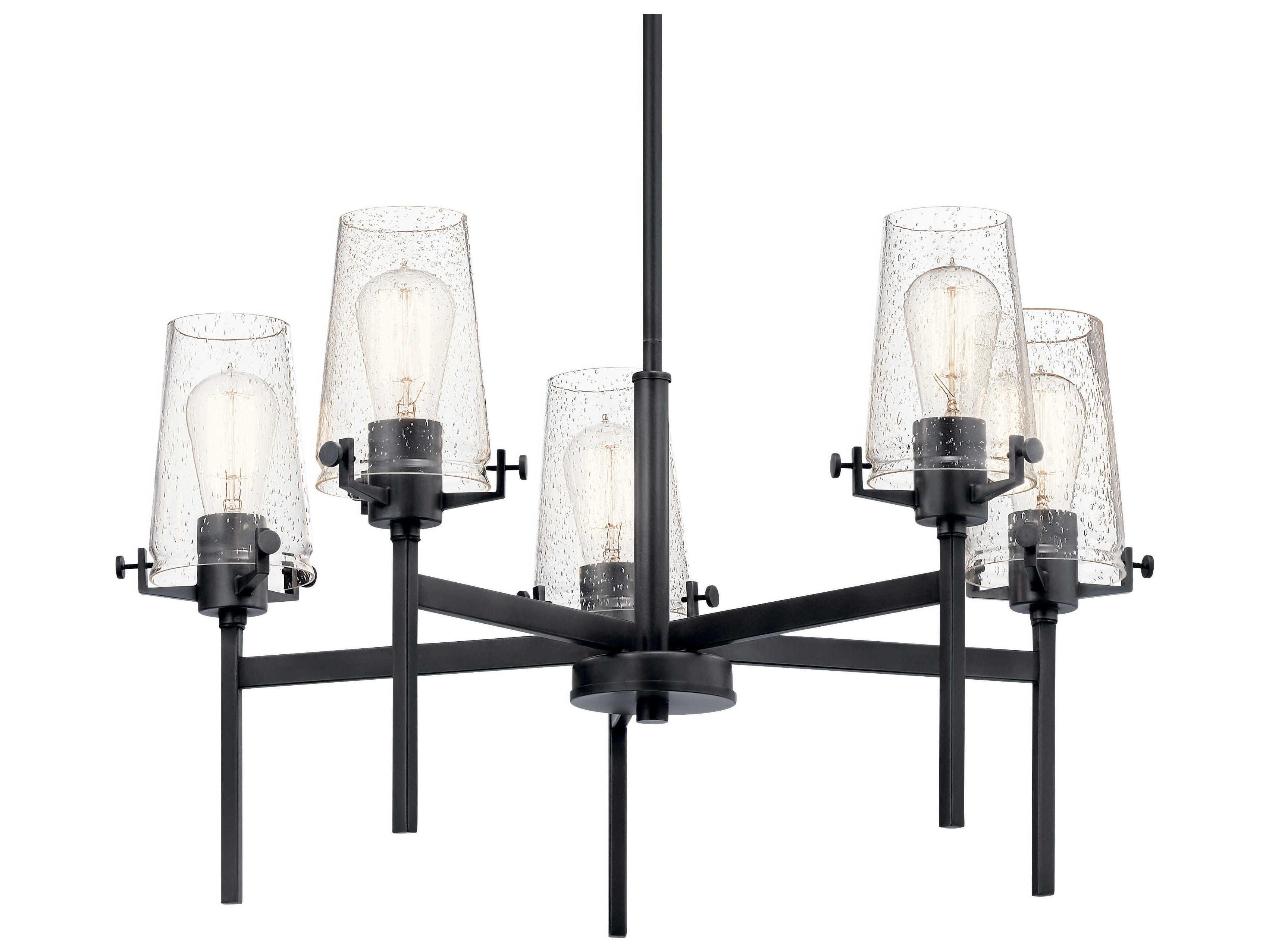 Kichler Alton 5-Light Black Glass Chandelier